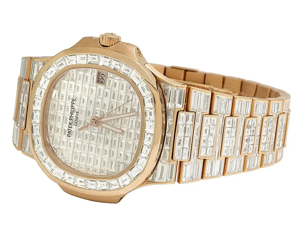 18K Rose Gold PP-Luxury-Watches Nautilus 5711 Baguette Diamond Watch 67.75 Ct