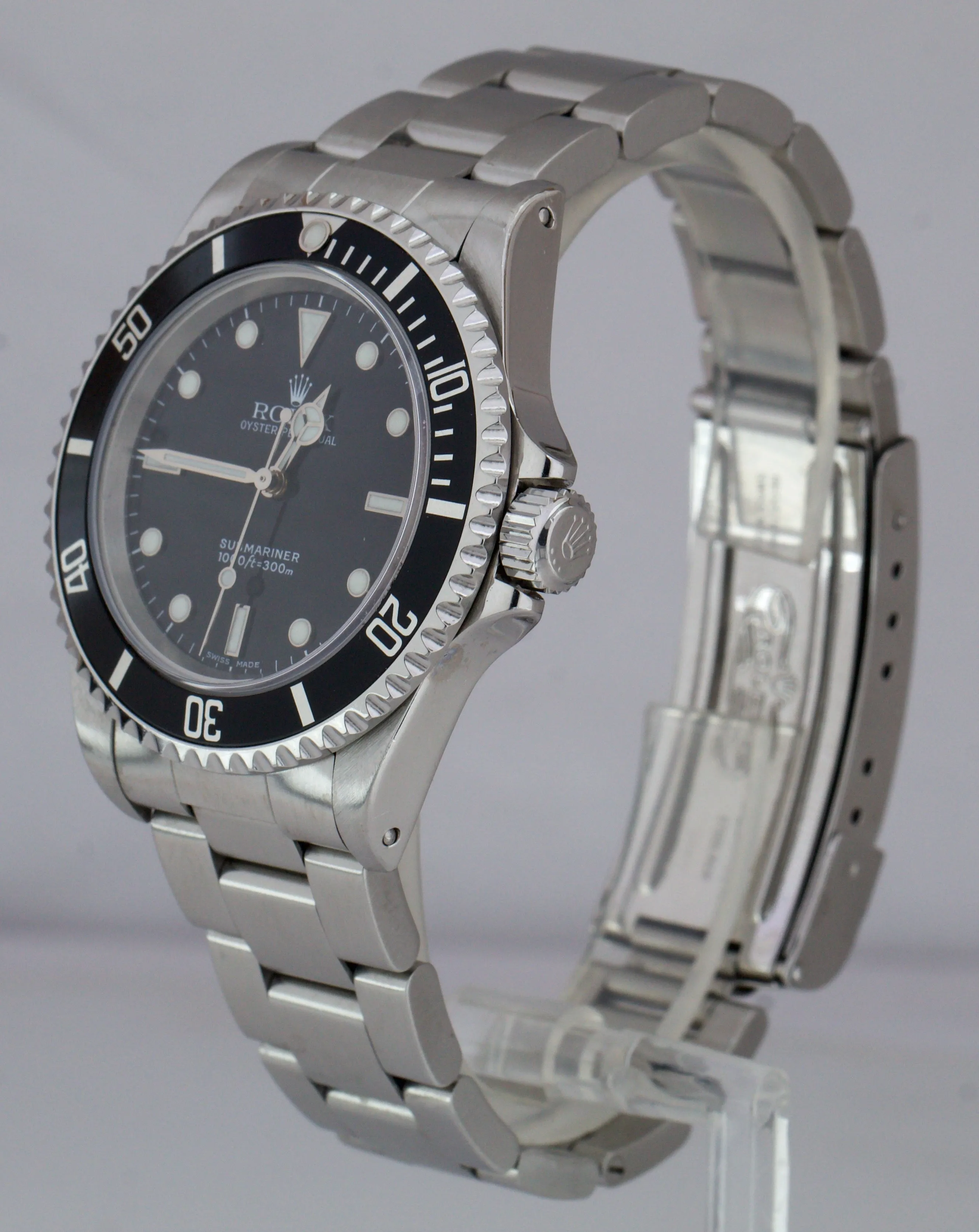2002 Rolex Submariner No-Date Stainless Steel K Black Dive 40mm Watch 14060