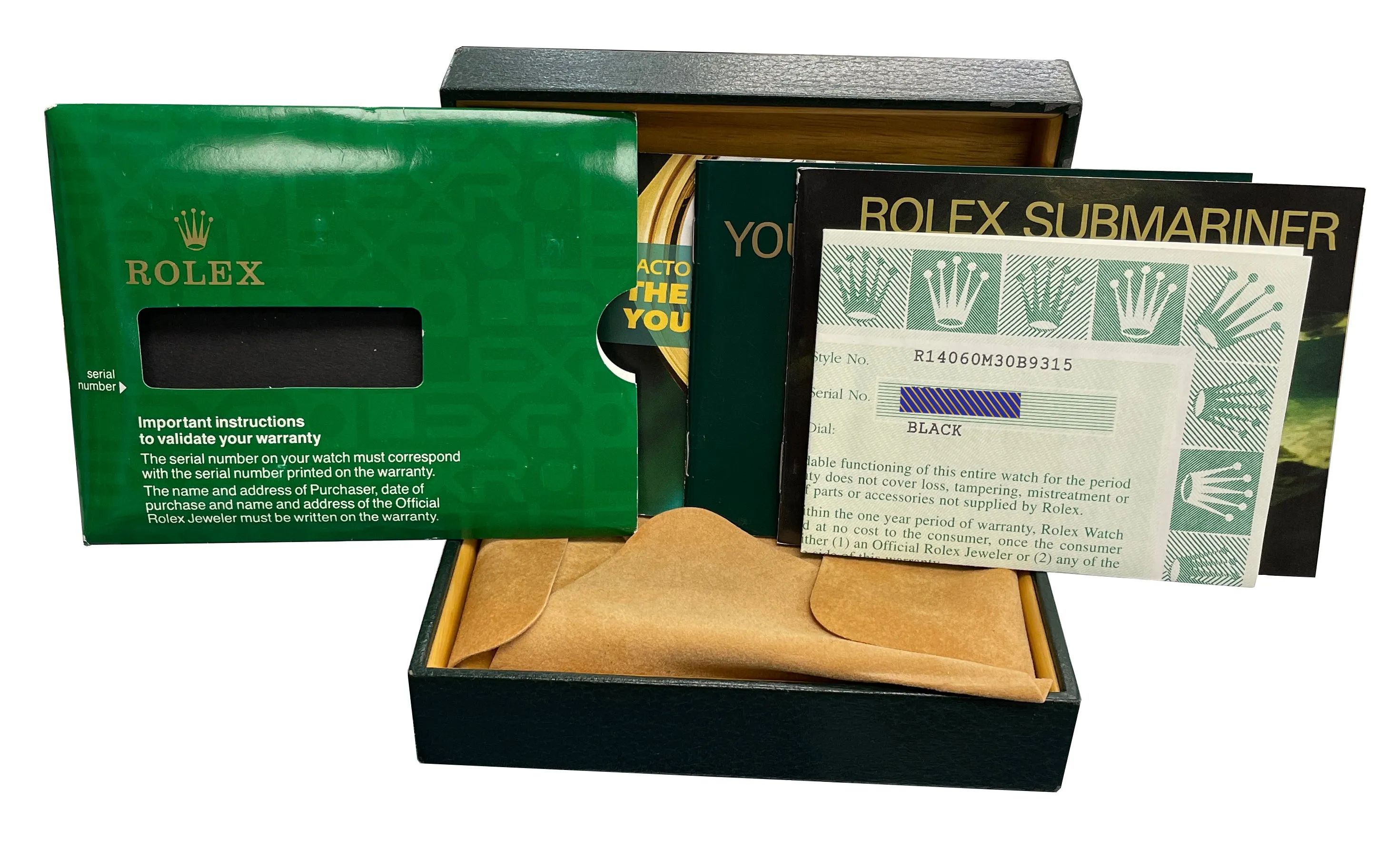 2002 Rolex Submariner No-Date Stainless Steel K Black Dive 40mm Watch 14060