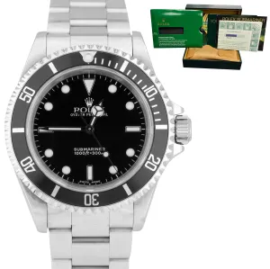 2002 Rolex Submariner No-Date Stainless Steel K Black Dive 40mm Watch 14060