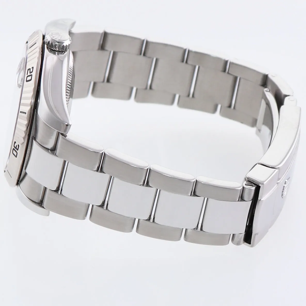2005 MINT Rolex DateJust Turn-O-Graph 116264 Steel Black White Gold Fluted Watch