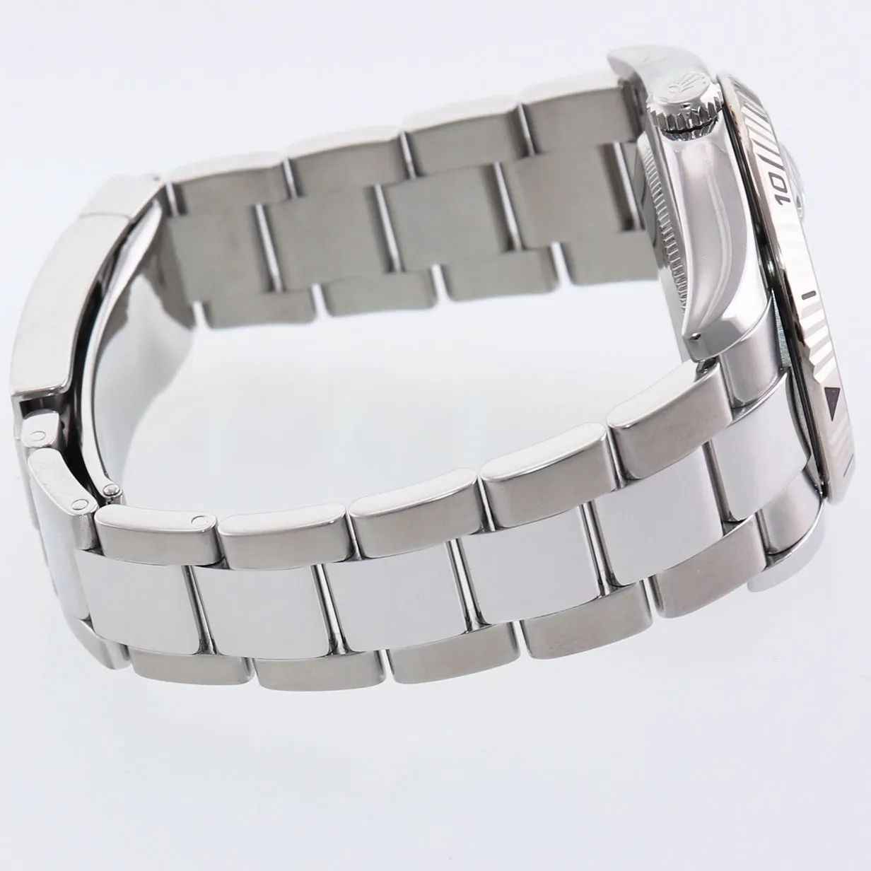2005 MINT Rolex DateJust Turn-O-Graph 116264 Steel Black White Gold Fluted Watch