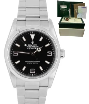 2007 Men's Rolex Explorer I Black 36mm 114270 D Stainless Steel Oyster Watch
