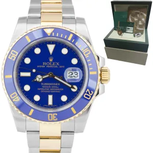 2009 Rolex Submariner Date Ceramic Two-Tone Stainless Gold Blue Watch 116613 LB