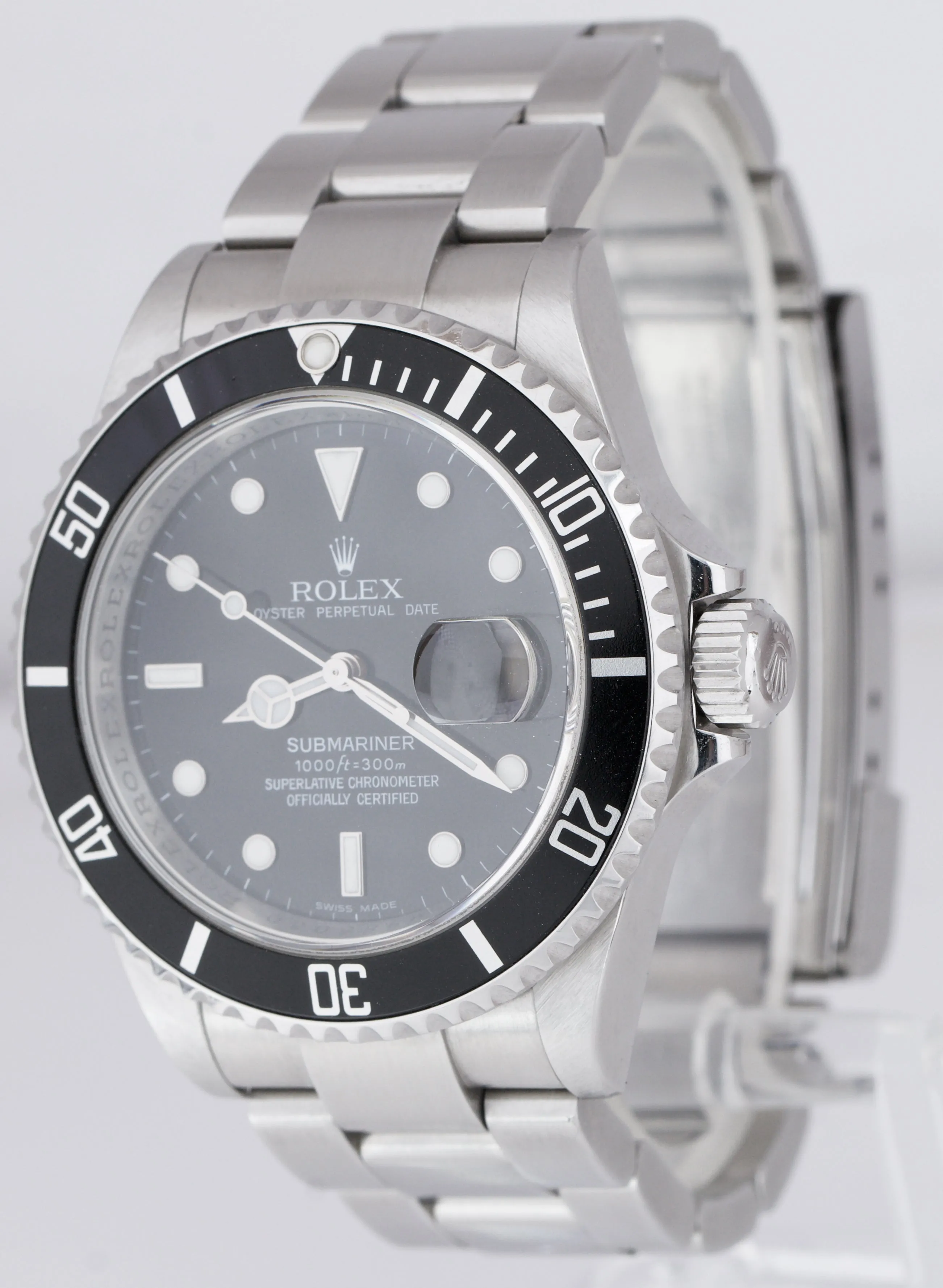 2009 Rolex Submariner Date ENGRAVED REHAUT Stainless Pre-Ceramic Watch 16610