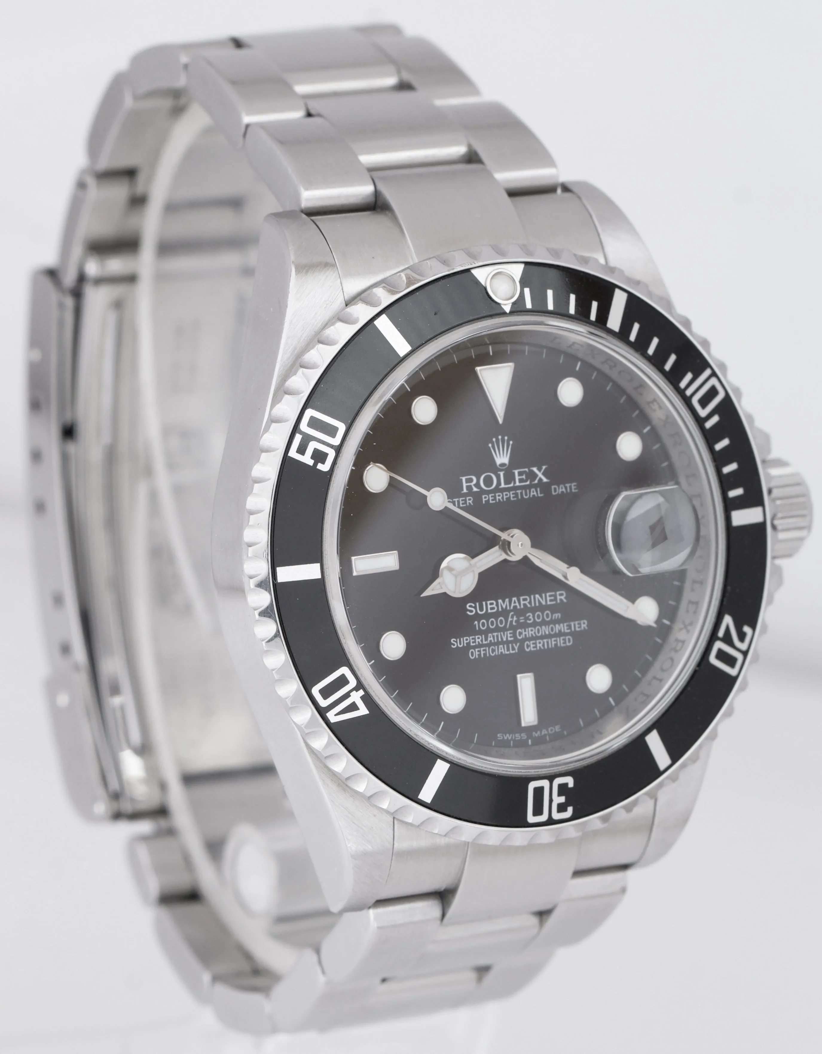2009 Rolex Submariner Date ENGRAVED REHAUT Stainless Pre-Ceramic Watch 16610