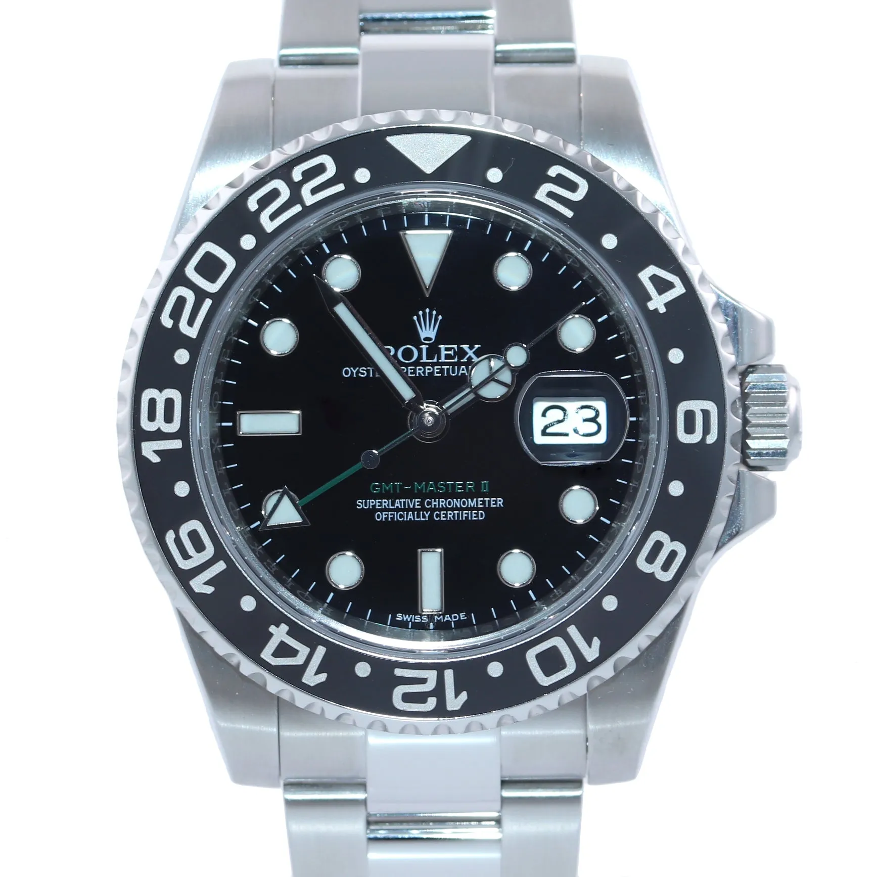 2014 PAPERS MINT Rolex GMT Master II 116710LN Steel Ceramic Black Ceramic Watch