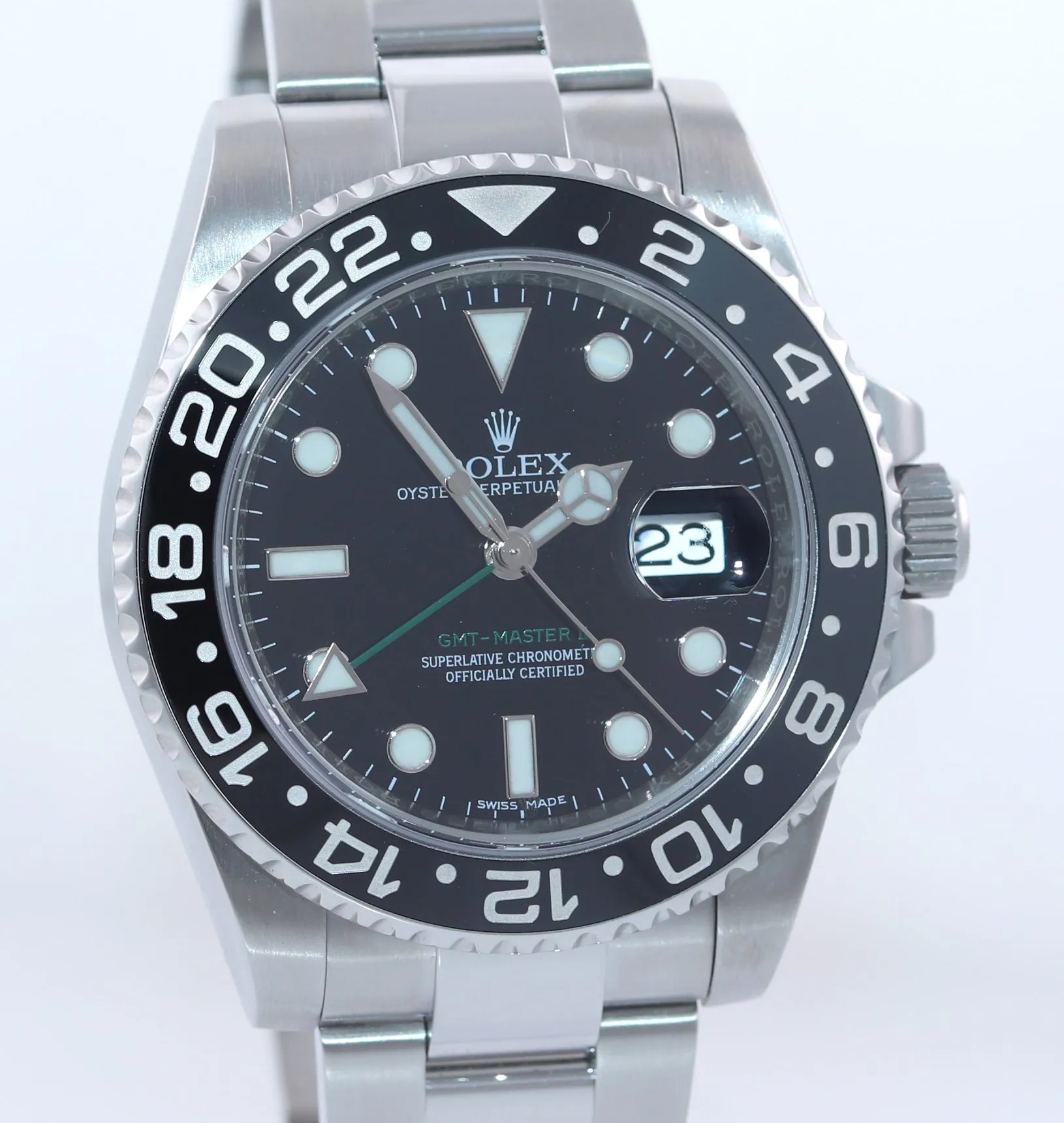 2014 PAPERS MINT Rolex GMT Master II 116710LN Steel Ceramic Black Ceramic Watch