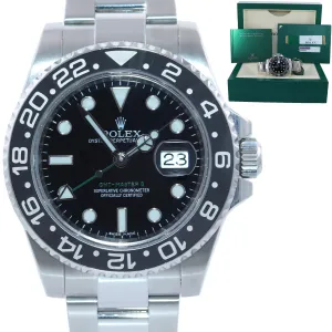 2014 PAPERS MINT Rolex GMT Master II 116710LN Steel Ceramic Black Ceramic Watch