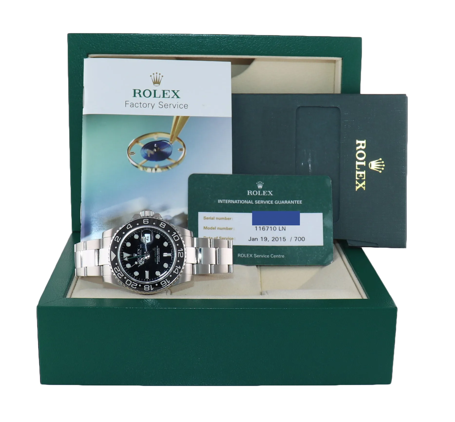 2015 RSC PAPERS Rolex GMT Master II 116710LN Steel Ceramic Black Ceramic Watch
