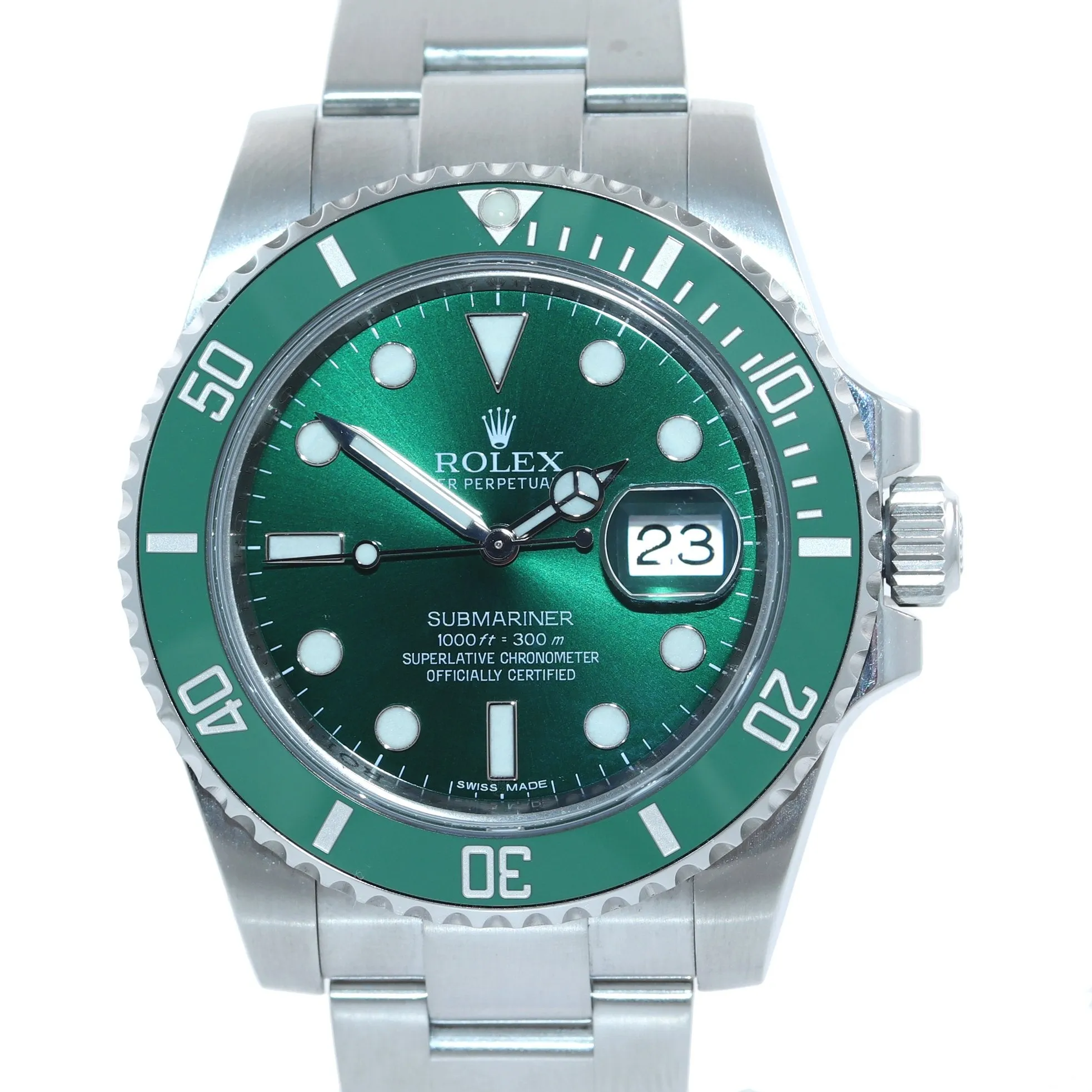 2017 DISCONTINUED Rolex Submariner Hulk 116610LV Green Ceramic Watch Box