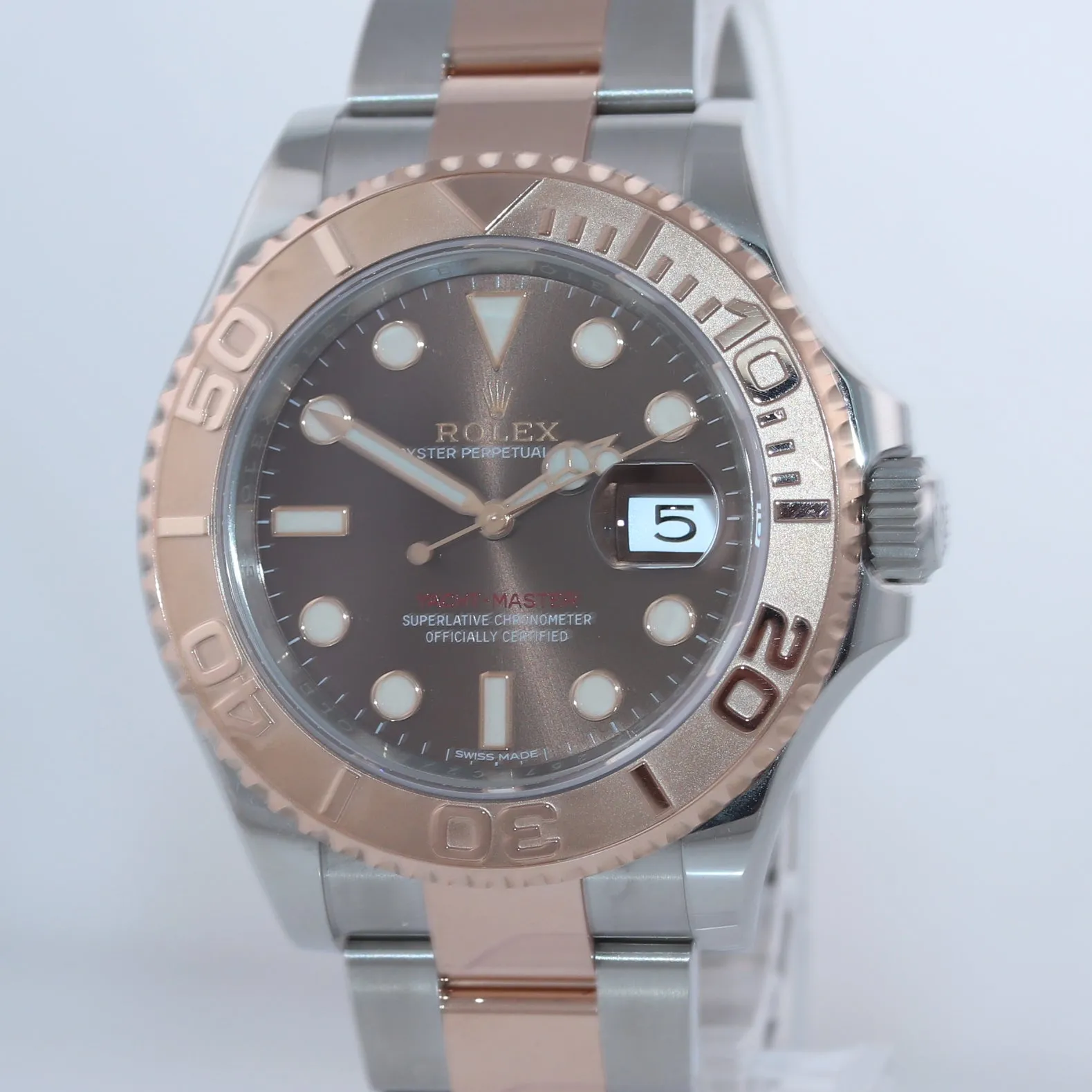 2018 PAPERS Rolex Yacht-Master 116621 CHOCOLATE 18K Everose Gold Two Tone Watch