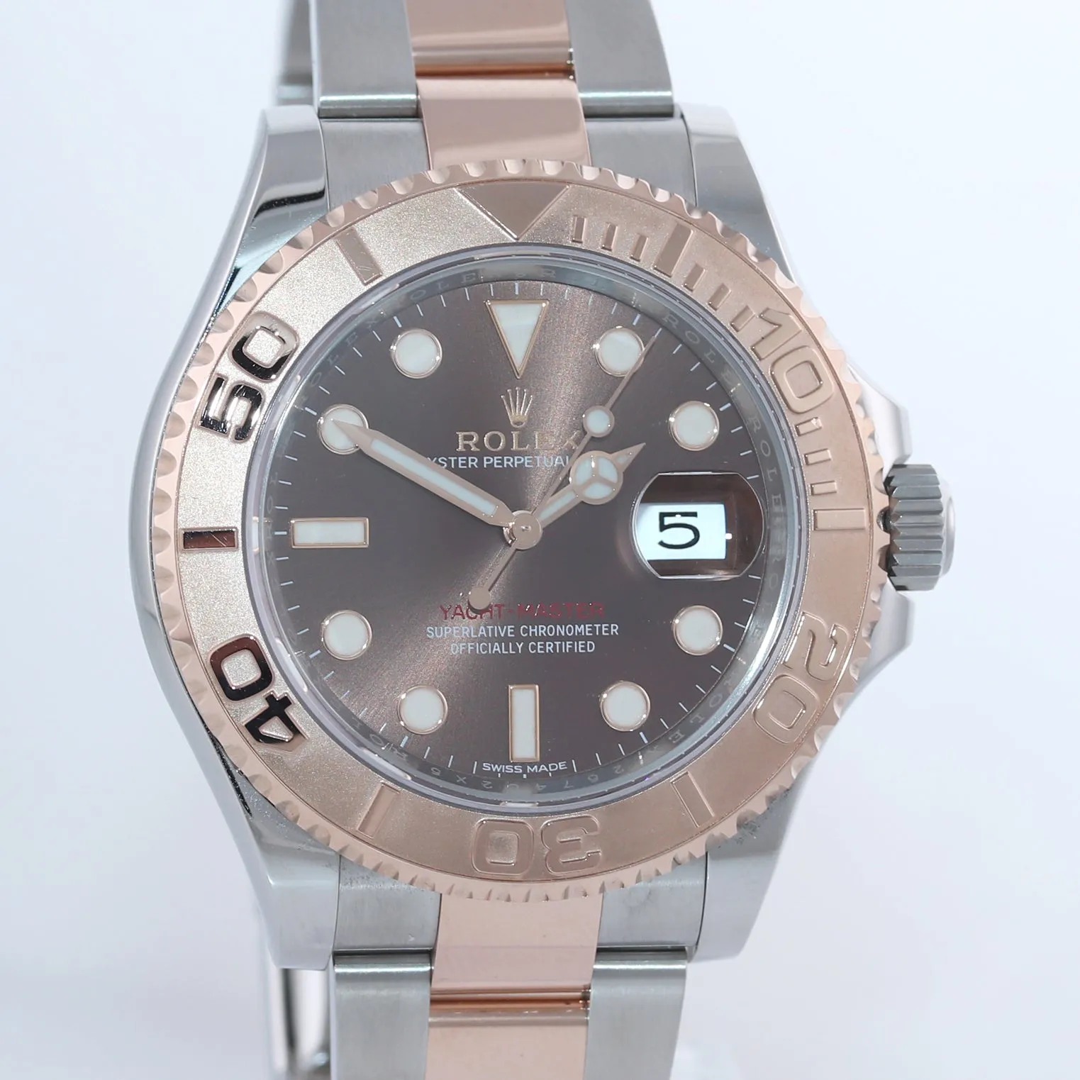 2018 PAPERS Rolex Yacht-Master 116621 CHOCOLATE 18K Everose Gold Two Tone Watch