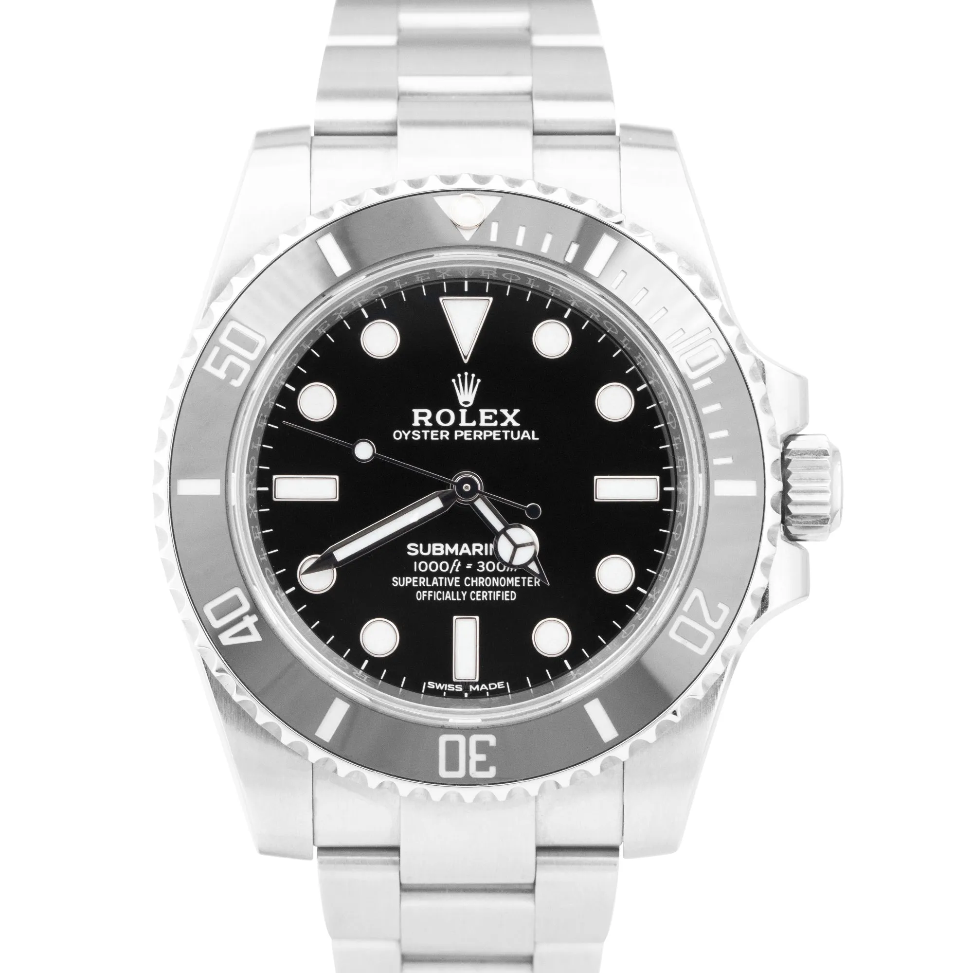 2018 Rolex Submariner No-Date Stainless 40mm Black Ceramic Dive Watch 114060 B P
