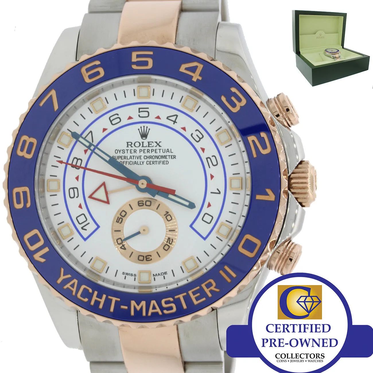 2018 Rolex Yacht-Master 2 44mm Two-Tone 18k Rose Gold Ceramic 116681 Watch