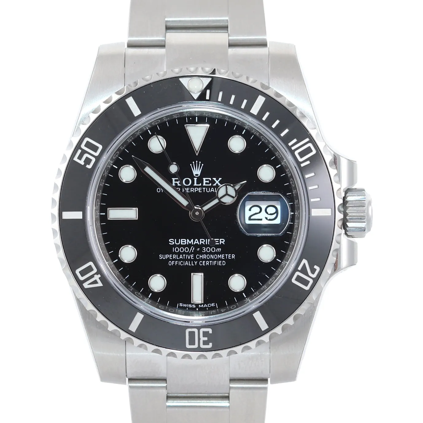 2019 BRAND NEW STICKERS Rolex Submariner 116610 Steel Black Ceramic Watch PAPERS