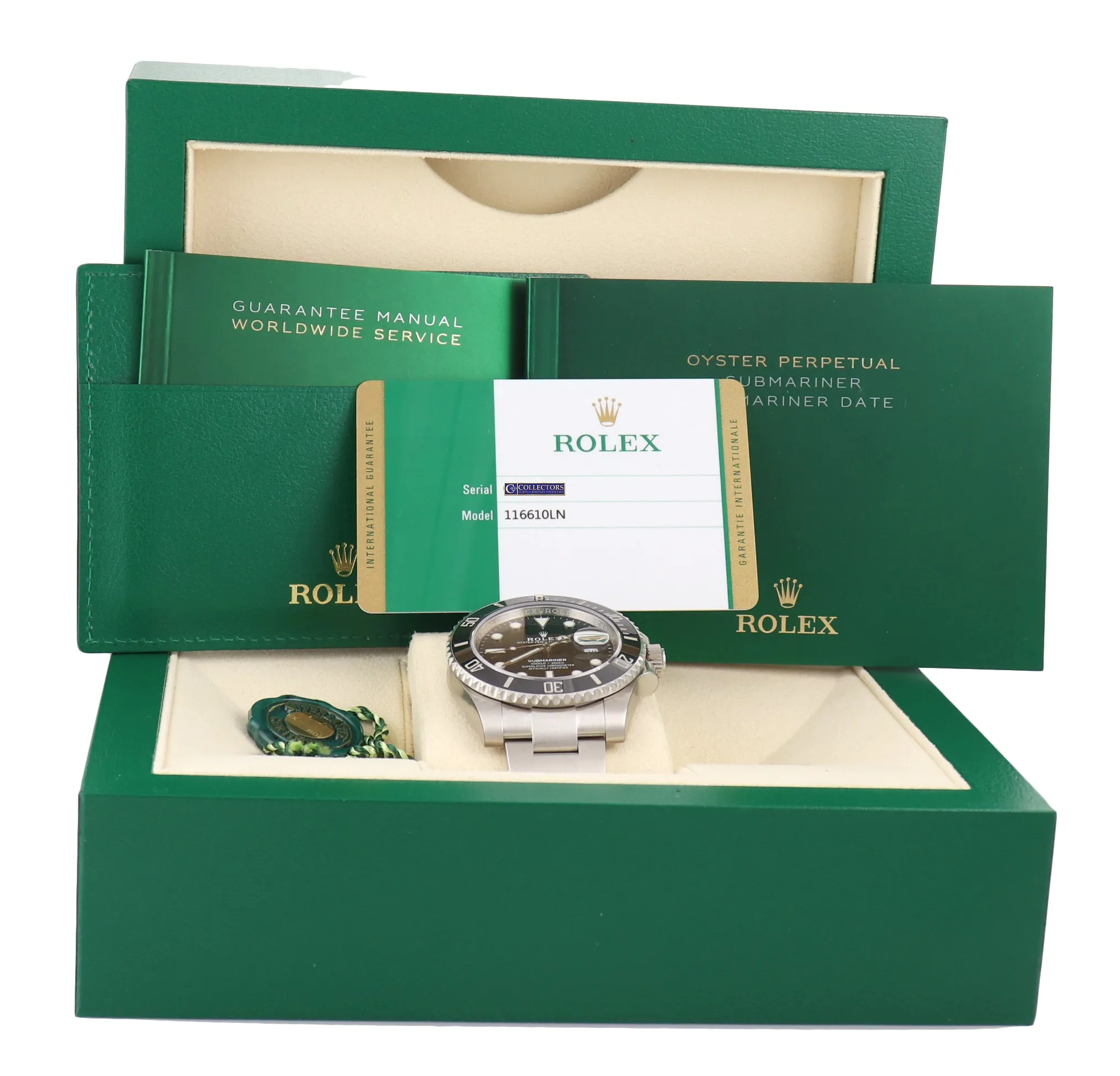 2019 BRAND NEW STICKERS Rolex Submariner 116610 Steel Black Ceramic Watch PAPERS