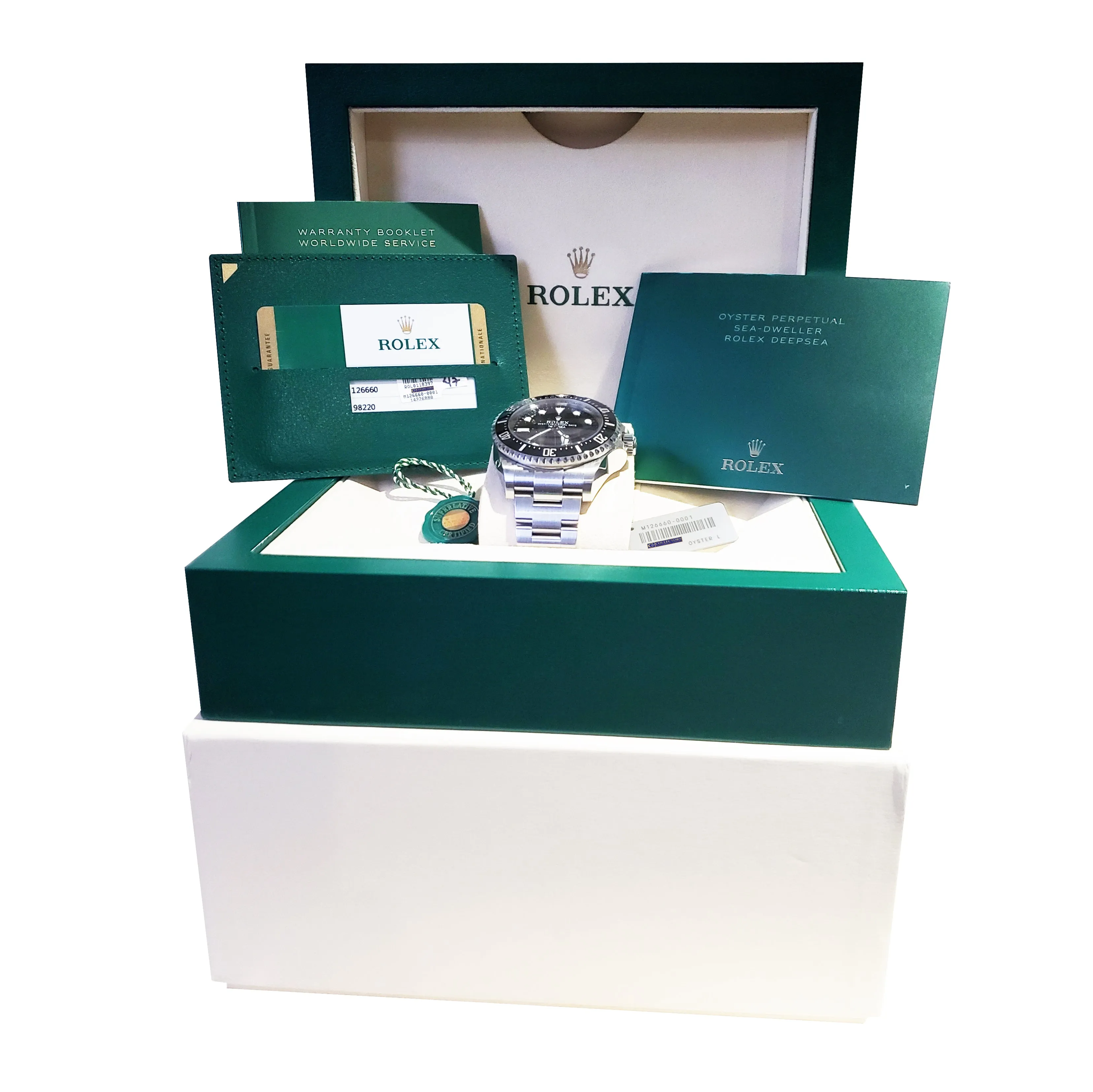 2019 MINT Rolex Sea-Dweller Deepsea Black Stainless Steel 44mm Dive 126660 Watch