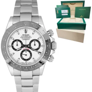 2019 Rolex Daytona Cosmograph PANDA Ceramic White 40mm Watch 116500 LN BP