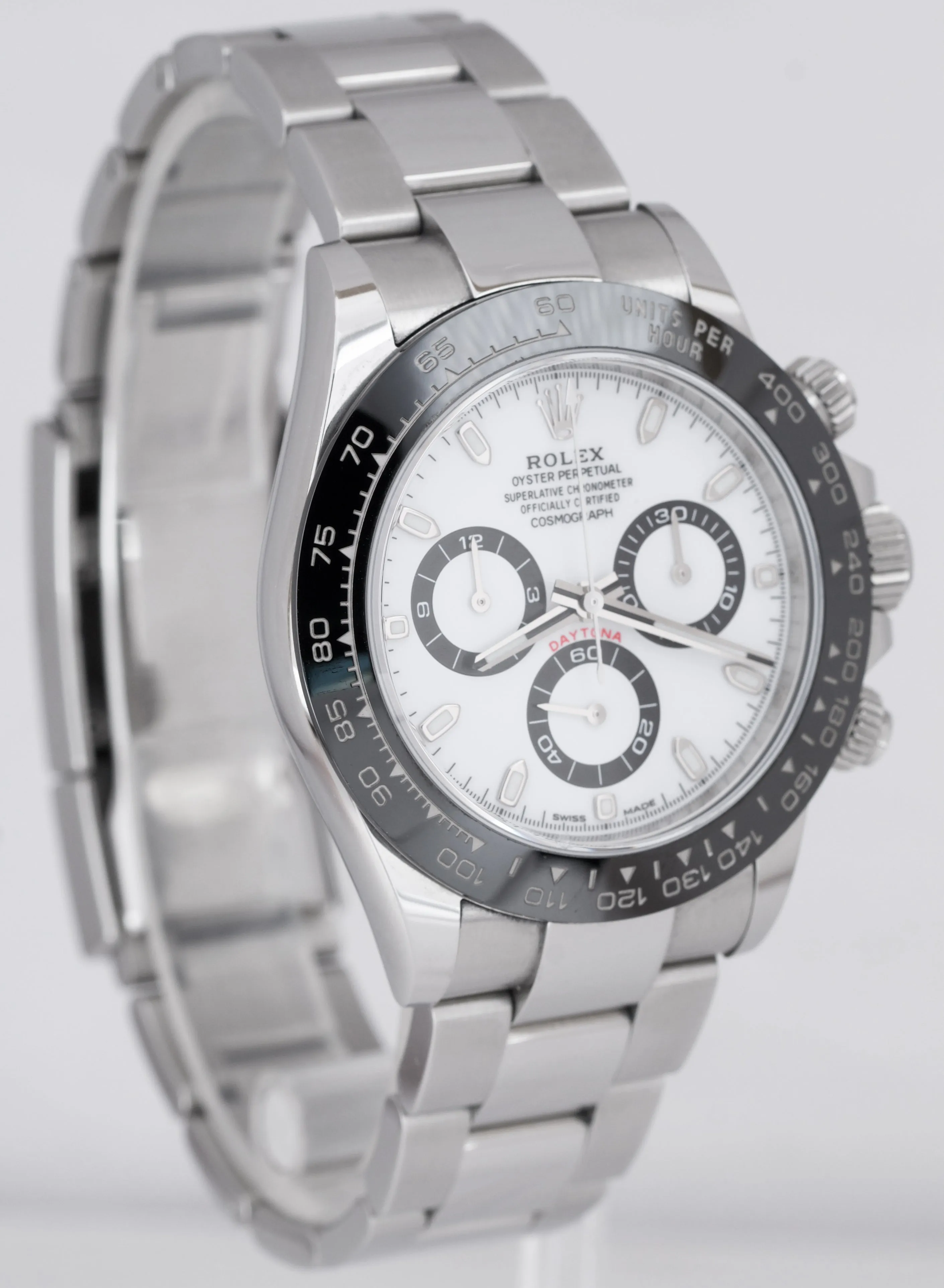 2019 Rolex Daytona Cosmograph PANDA Ceramic White 40mm Watch 116500 LN BP