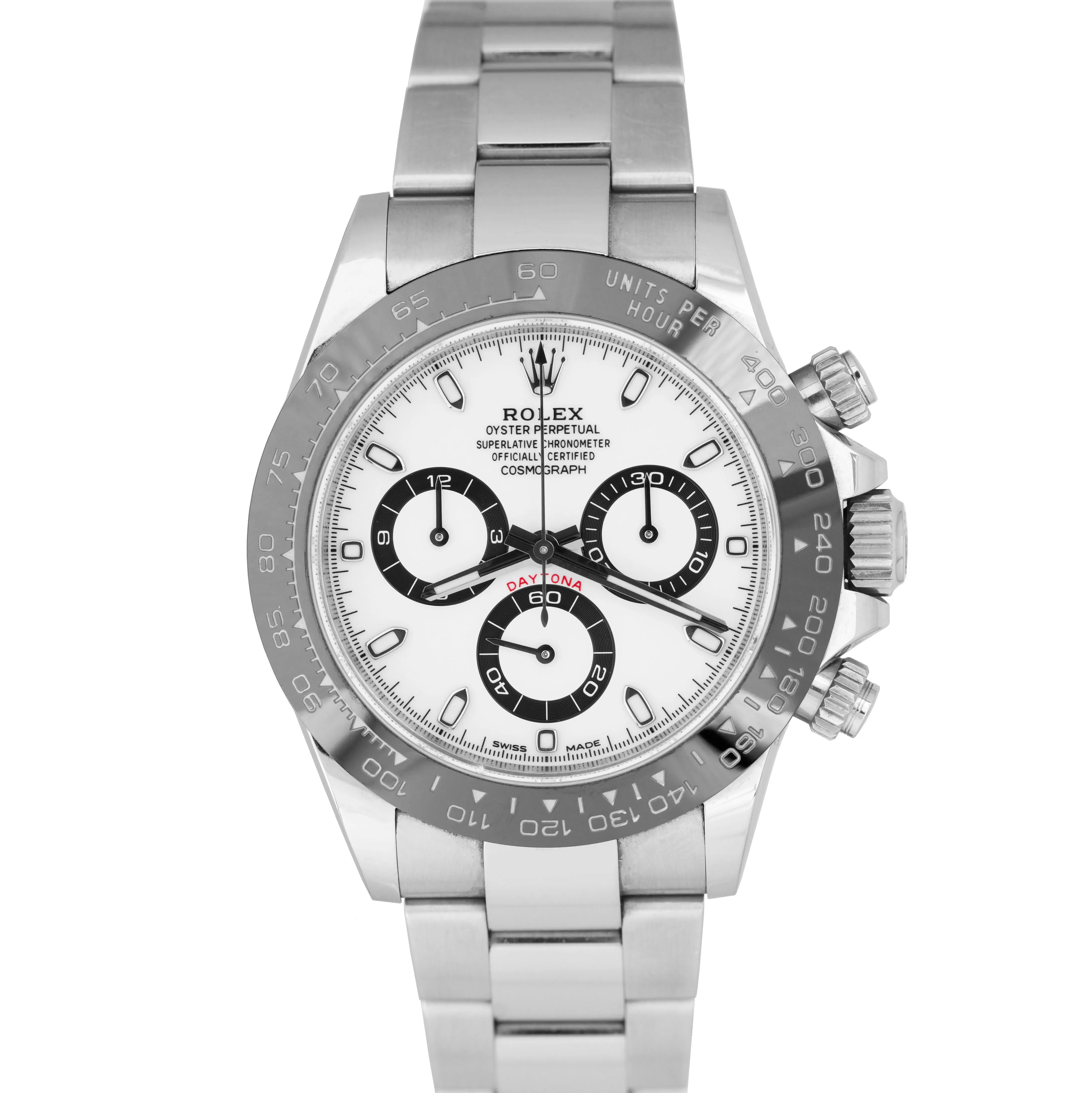 2019 Rolex Daytona Cosmograph PANDA Ceramic White 40mm Watch 116500 LN BP