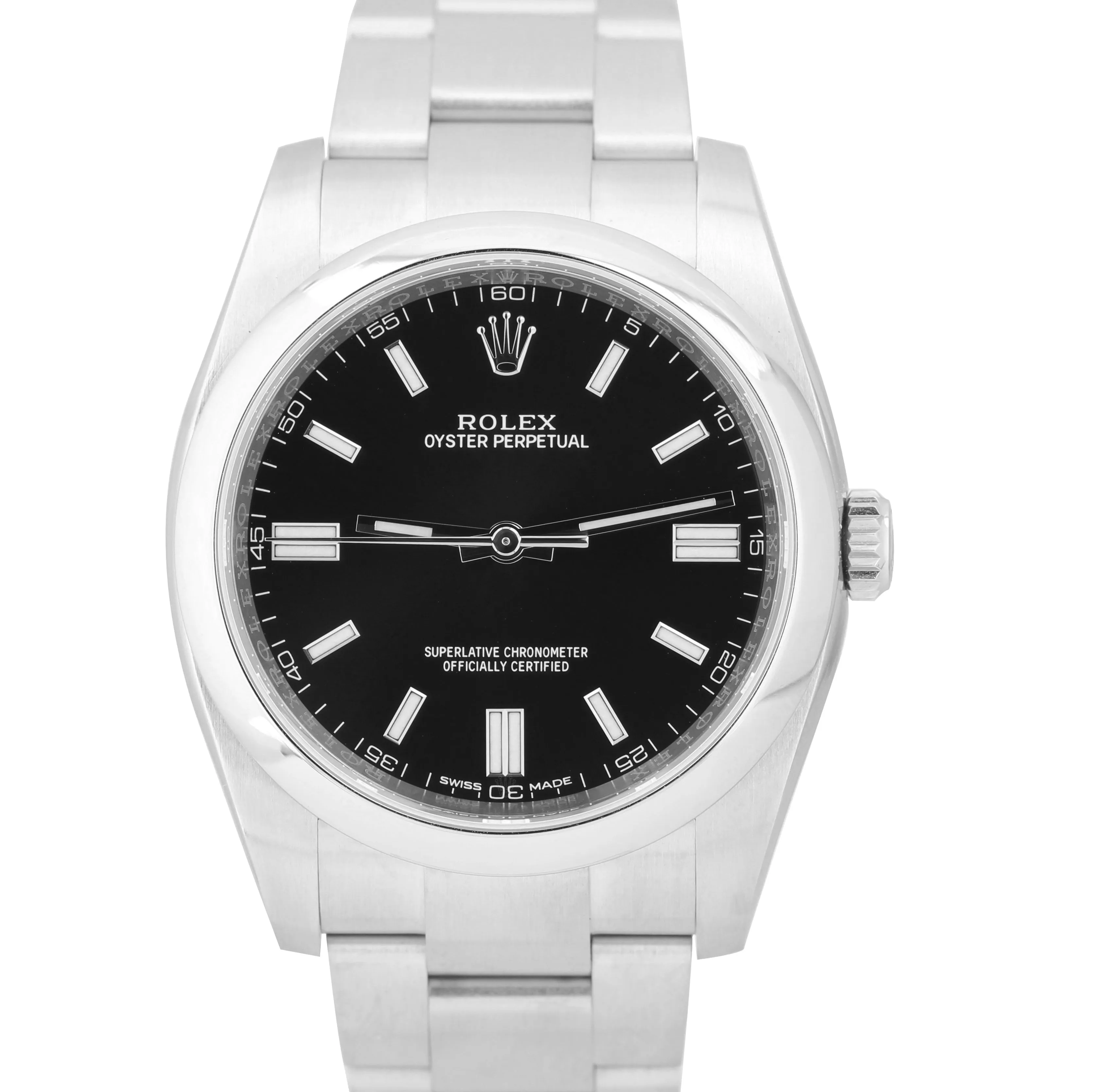 2019 Rolex Oyster Perpetual PAPERS 36mm Black Stainless Steel Watch 116000 B P