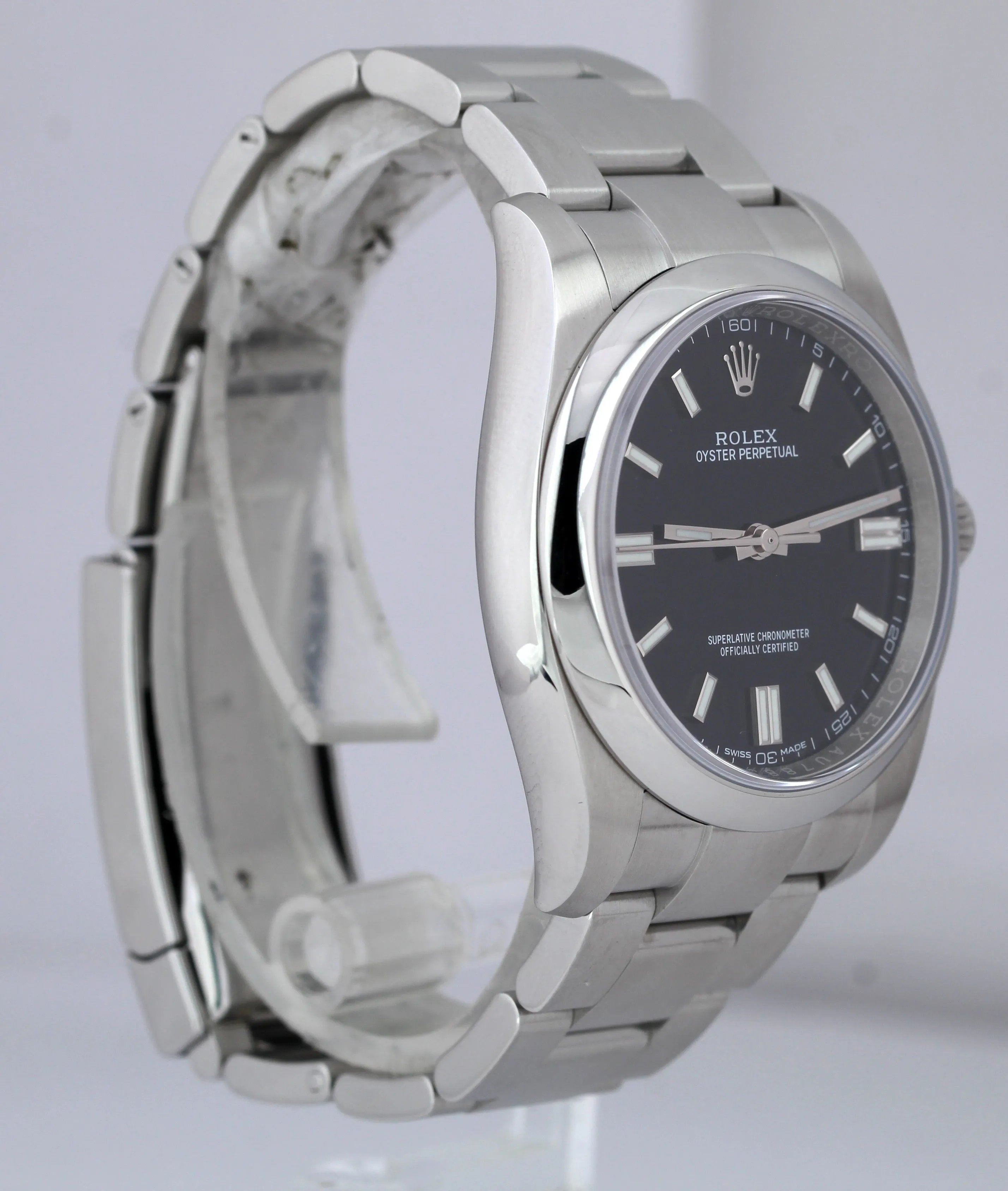 2019 Rolex Oyster Perpetual PAPERS 36mm Black Stainless Steel Watch 116000 B P
