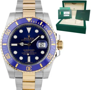 2019 Rolex Submariner Date Ceramic Two-Tone Stainless Gold Blue Watch 116613 LB