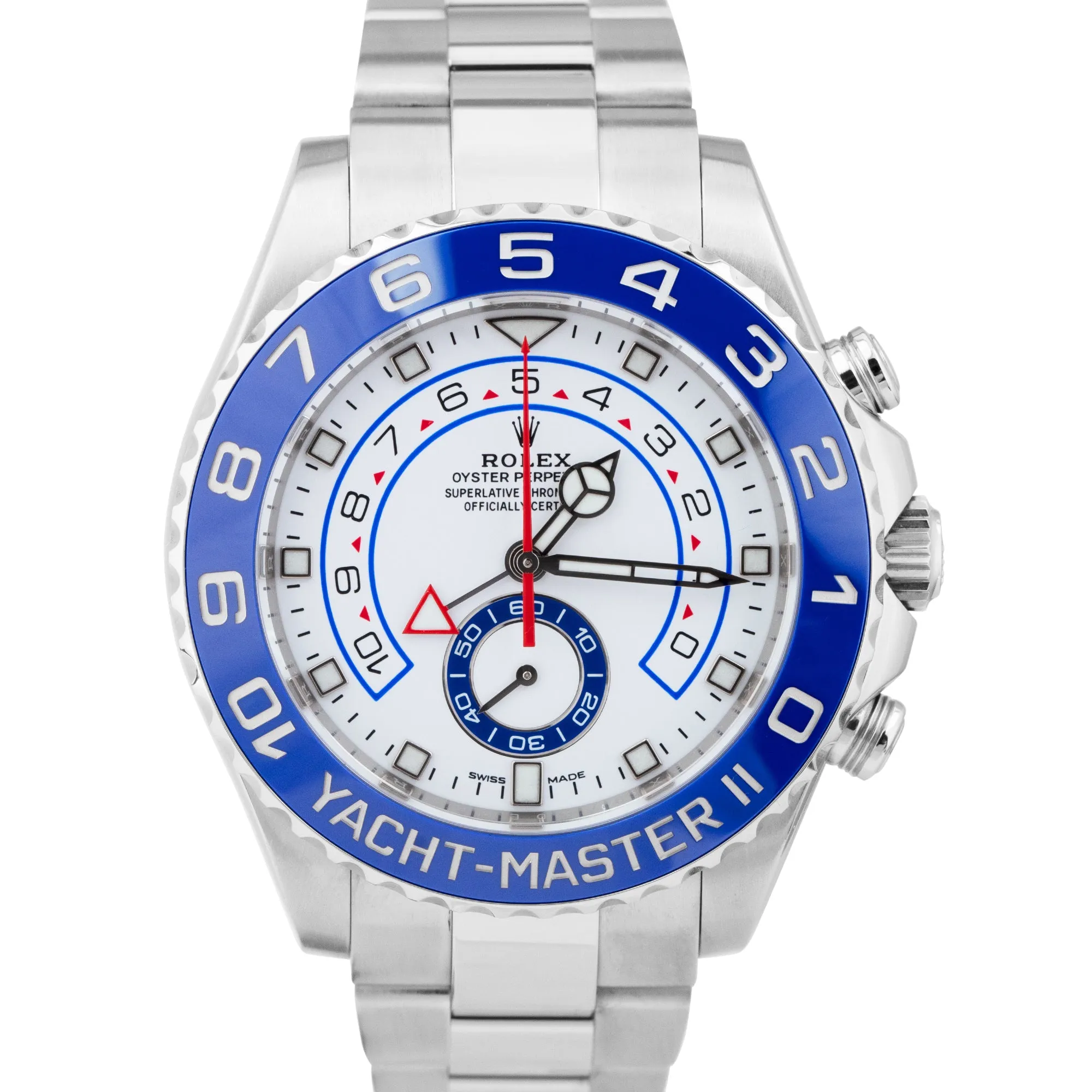2019 Rolex Yacht-Master II 44mm NEWEST HANDS Stainless White 116680 Watch B P