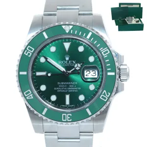 2020 DISCONTINUED Rolex Submariner Hulk 116610LV Green Ceramic Watch Box