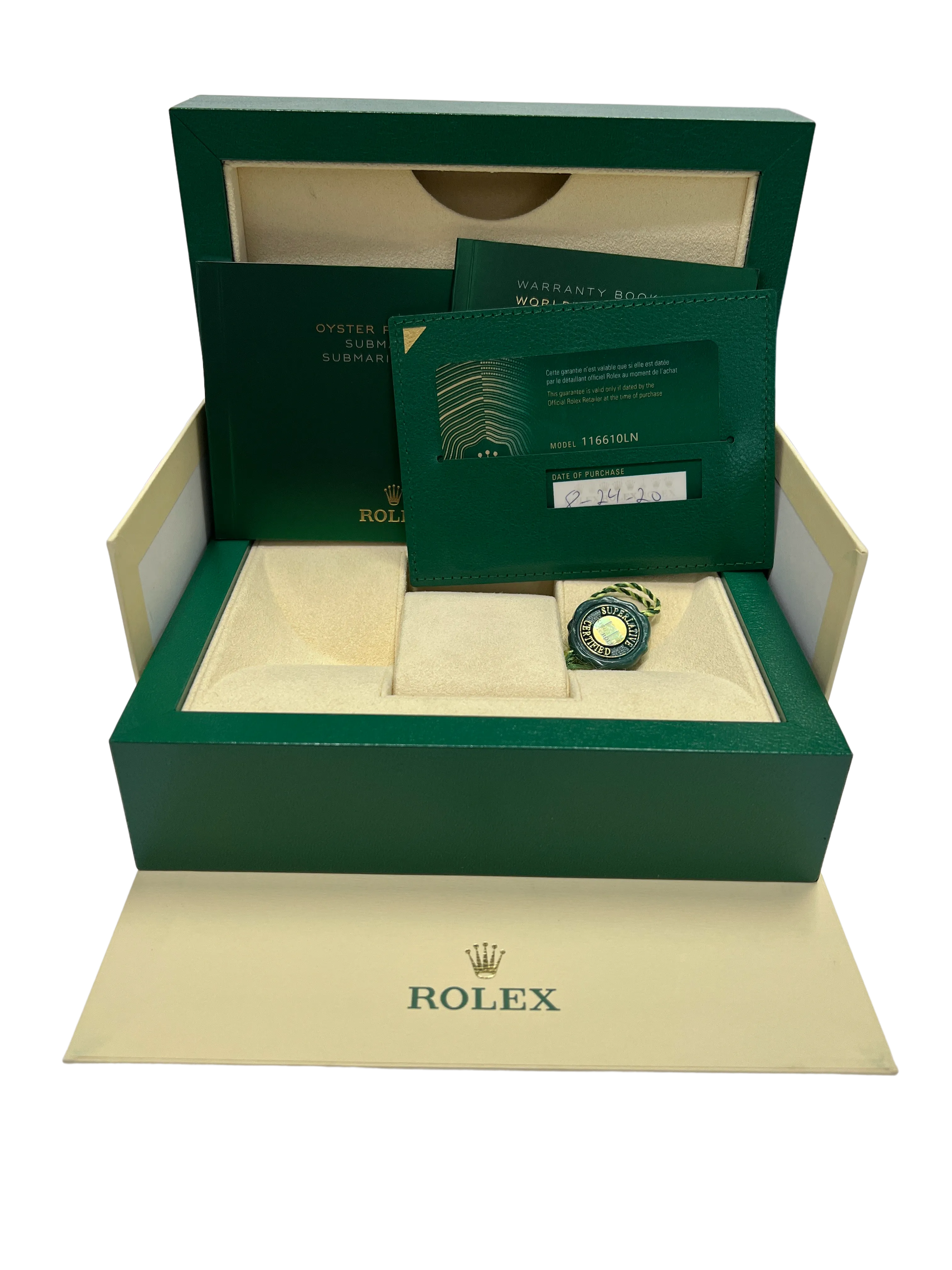 2020 MINT NEW CARD Rolex Submariner Date 40mm Black Ceramic Stainless 116610 LN