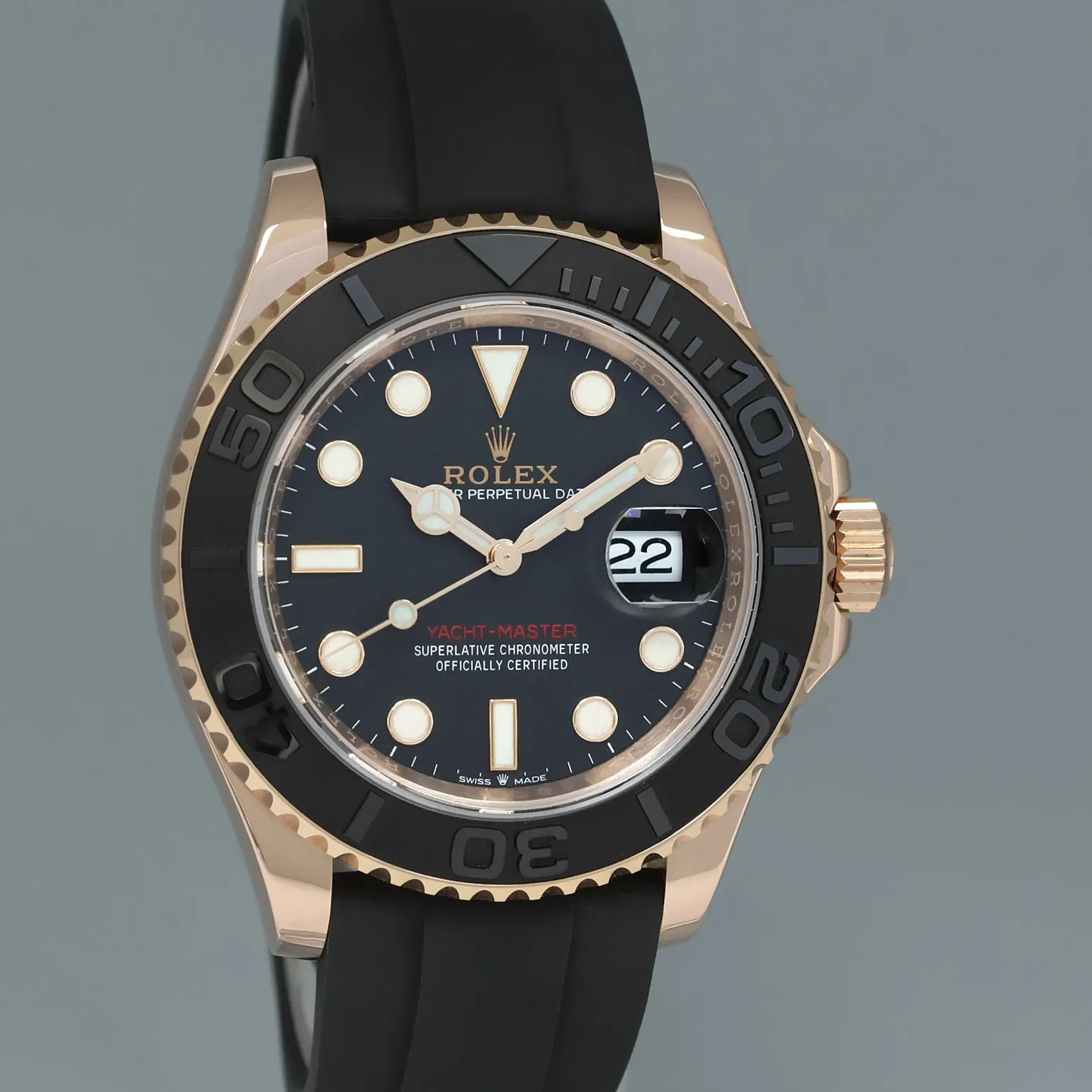 2020 NEW PAPERS Rolex Yacht-Master 126655 Everose 40mm Oysterflex Watch Box