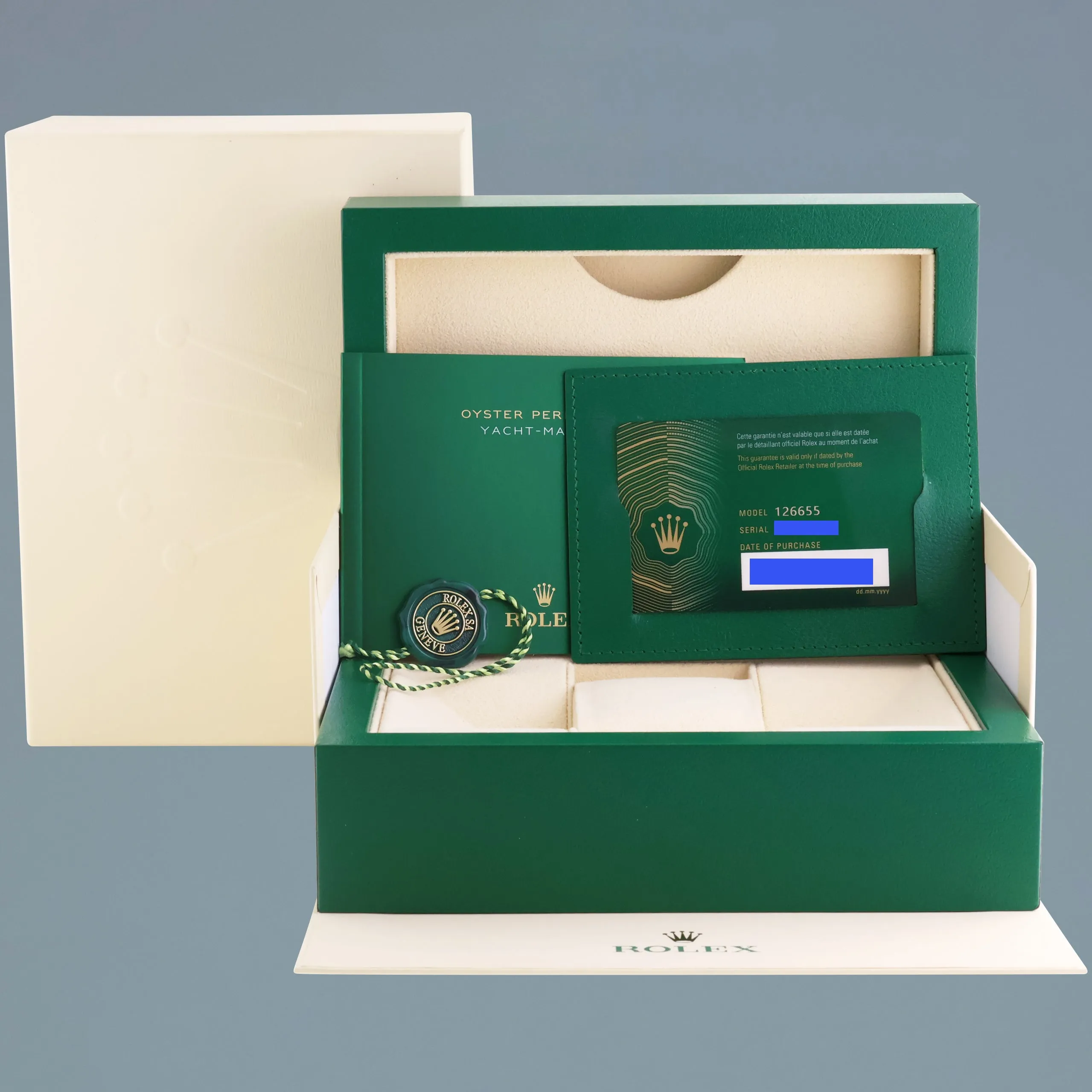 2020 NEW PAPERS Rolex Yacht-Master 126655 Everose 40mm Oysterflex Watch Box