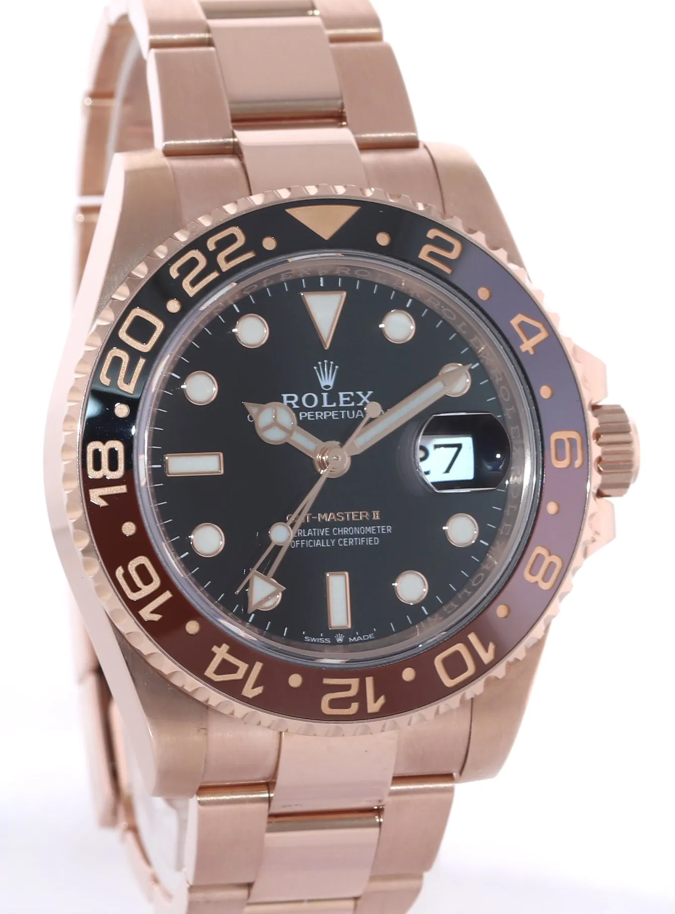 2020 PAPERS Rolex GMT Master II Root Beer Ceramic Rose Gold 126715 Watch Box