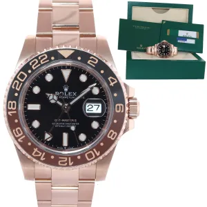 2020 PAPERS Rolex GMT Master II Root Beer Ceramic Rose Gold 126715 Watch Box