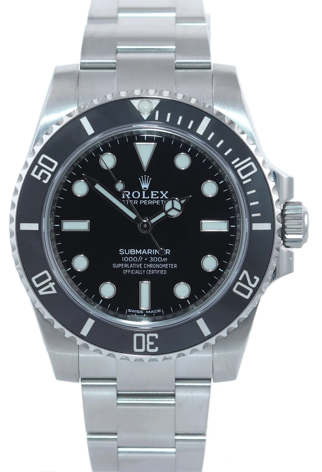 2020 PAPERS Unnamed Rolex Submariner No Date 114060 Steel Black Ceramic Watch