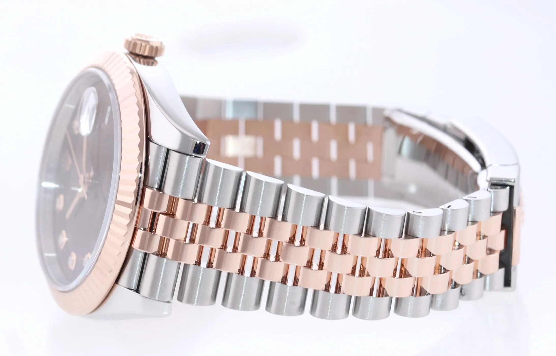 2020 Rolex DateJust 41 126331 Chocolate Diamond Rose Gold Two-Tone Jubilee Watch