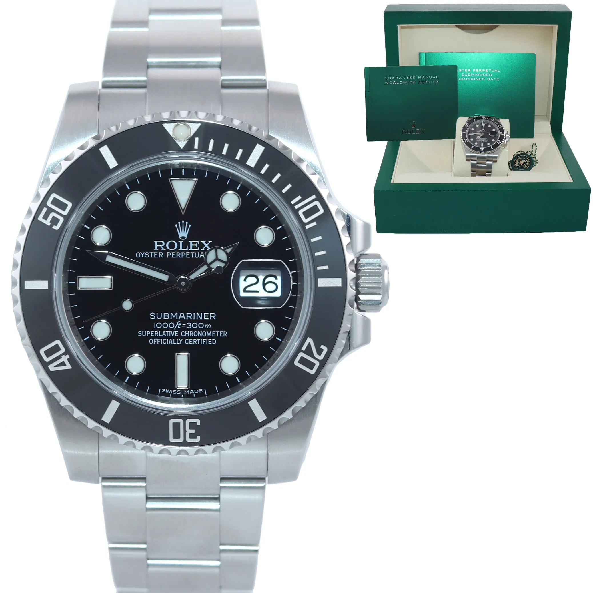 2020 Rolex Submariner Date 116610 Steel Black Ceramic Bezel Watch Box