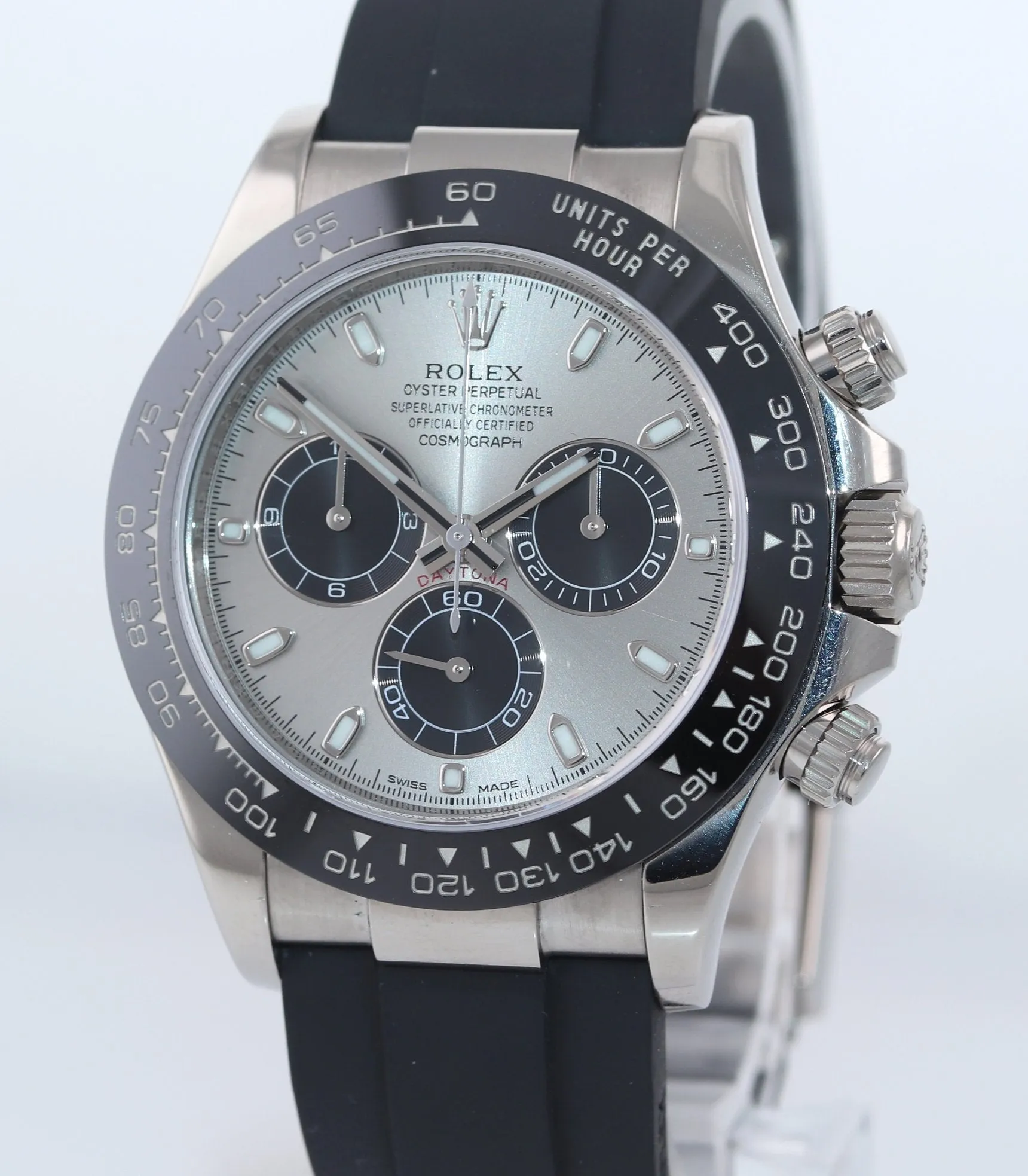 2021 Rolex Daytona 18k White Gold 116519ln Ceramic Silver Watch Box