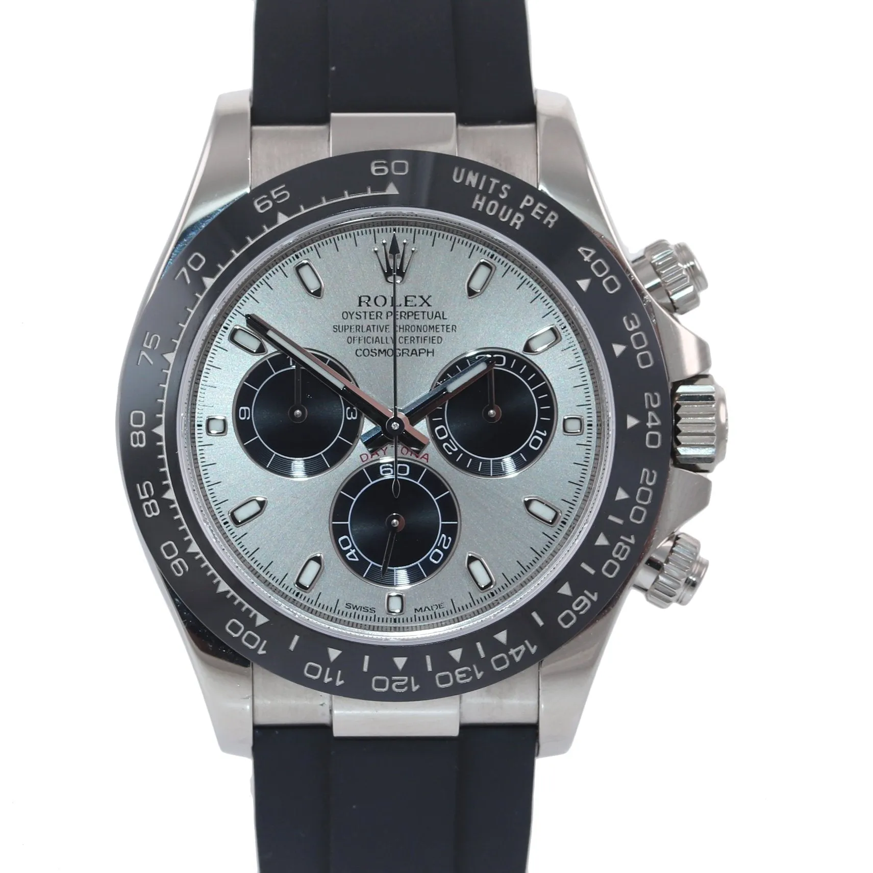 2021 Rolex Daytona 18k White Gold 116519ln Ceramic Silver Watch Box