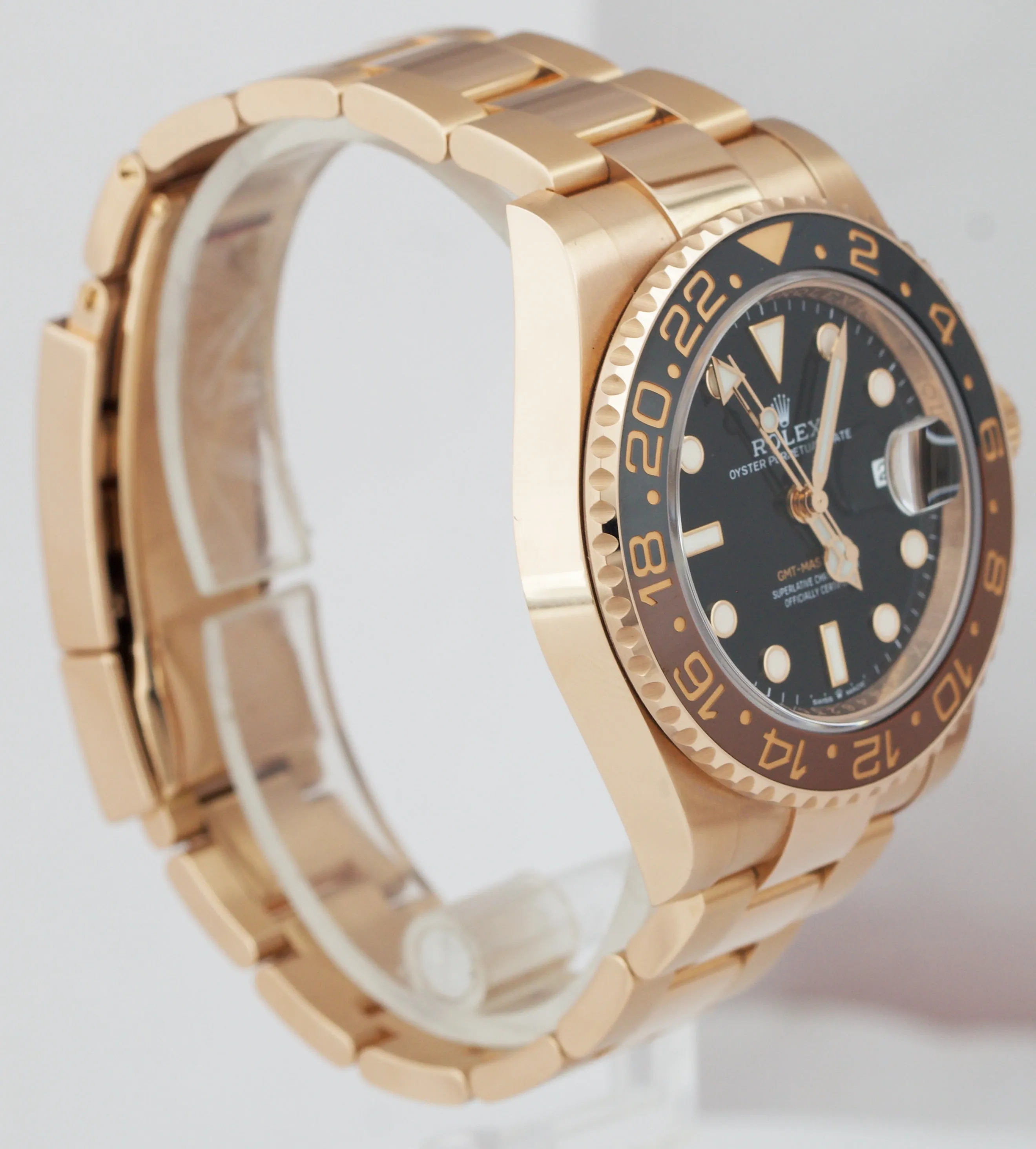 2021 Rolex GMT-Master II Root Beer 18K Rose Gold 40mm Watch 126715 CHNR FULL SET