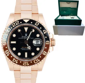 2021 Rolex GMT-Master II Root Beer 18K Rose Gold 40mm Watch 126715 CHNR FULL SET