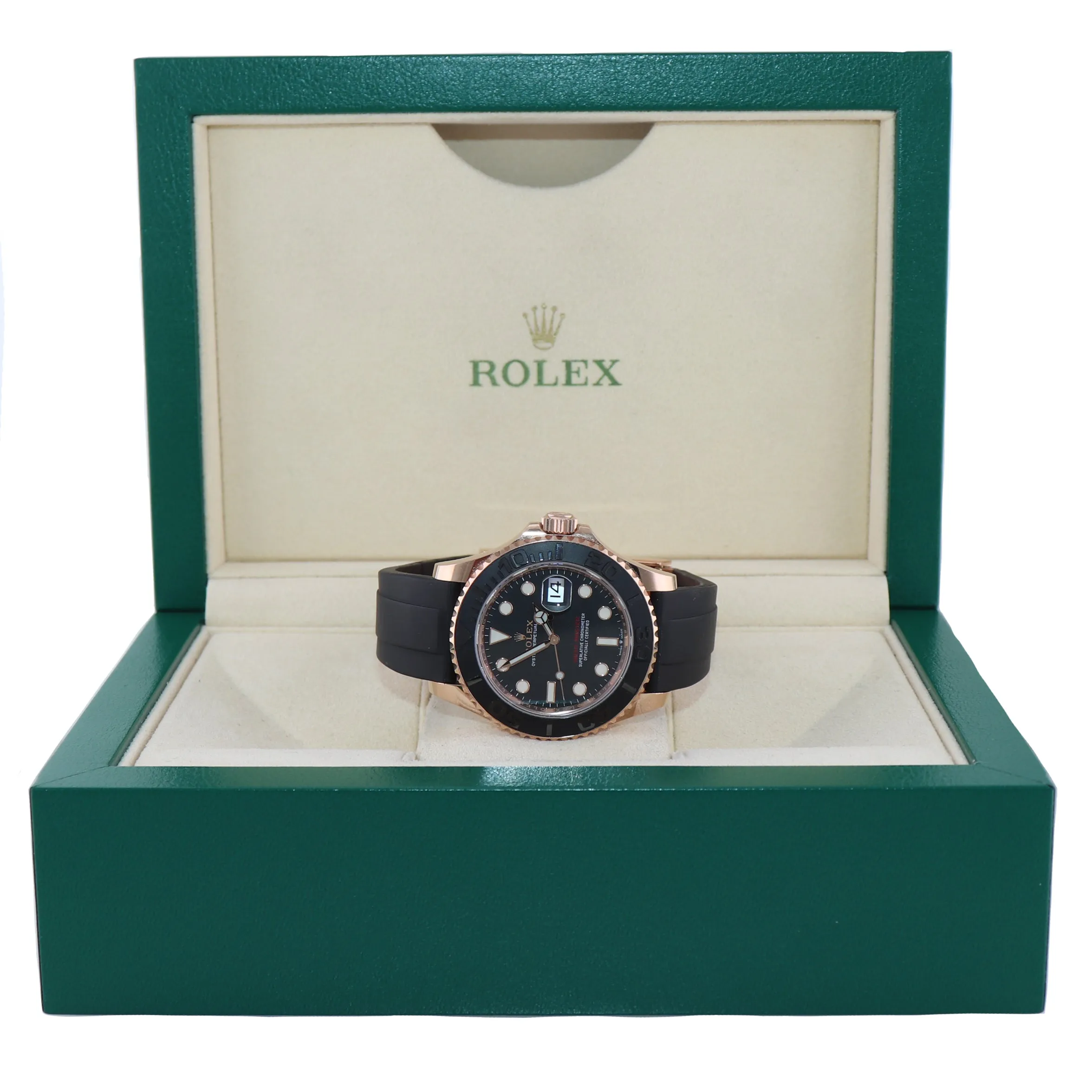 2021 Rolex Yacht-Master 126655 Everose Rose Gold 40mm Rubber Steel Watch Box