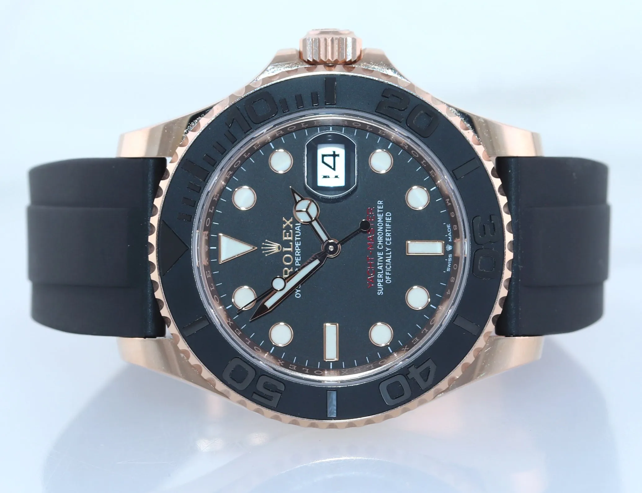 2021 Rolex Yacht-Master 126655 Everose Rose Gold 40mm Rubber Steel Watch Box