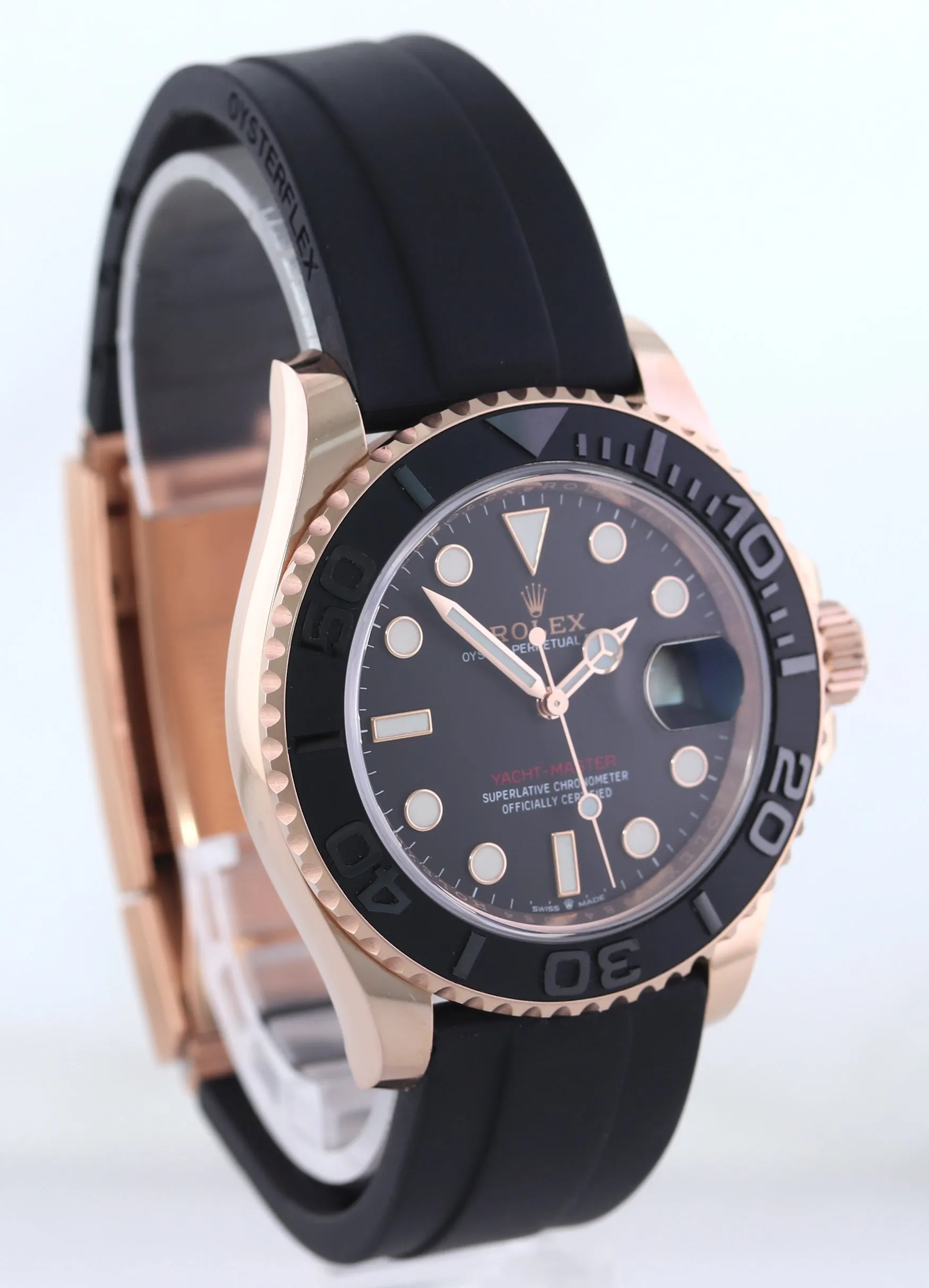 2021 Rolex Yacht-Master 126655 Everose Rose Gold 40mm Rubber Steel Watch Box