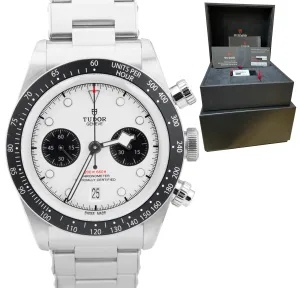 2021 Tudor Black Bay Chrono 41mm White Panda Stainless Steel Watch 79360N B P