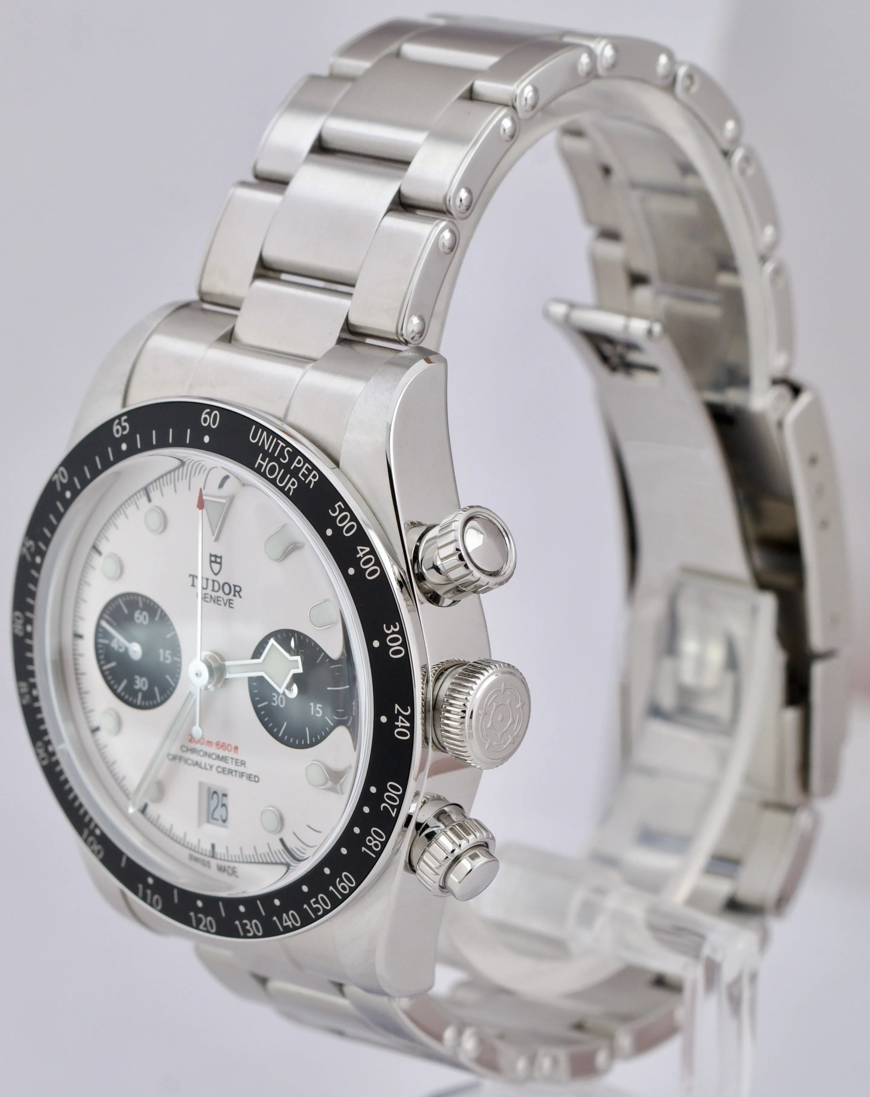 2021 Tudor Black Bay Chrono 41mm White Panda Stainless Steel Watch 79360N B P