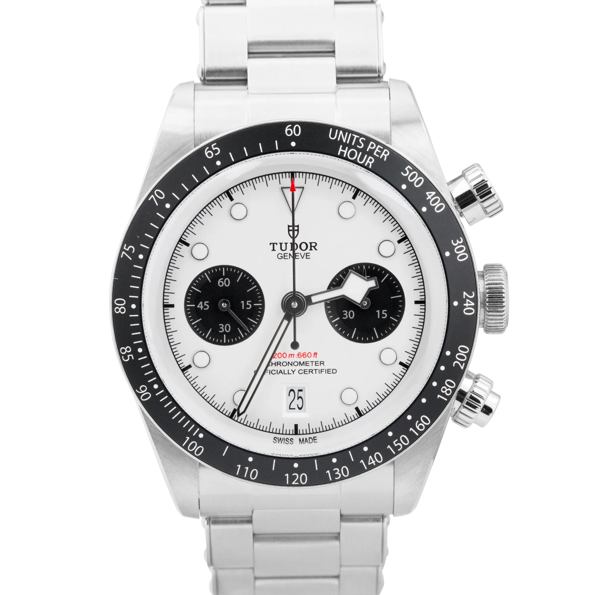 2021 Tudor Black Bay Chrono 41mm White Panda Stainless Steel Watch 79360N B P