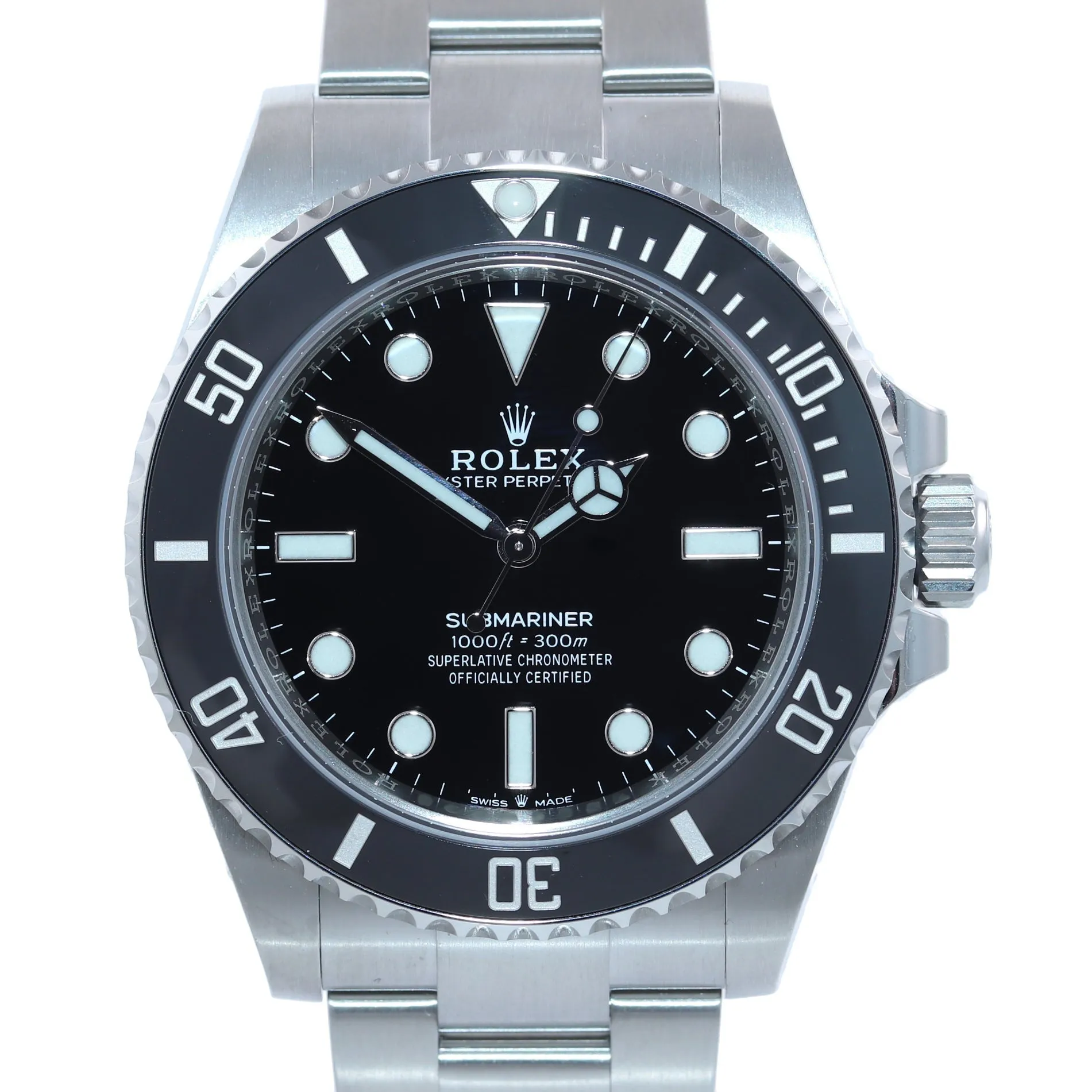 2022 MINT PAPERS Rolex Submariner 41mm Black Ceramic 124060LN No Date Watch