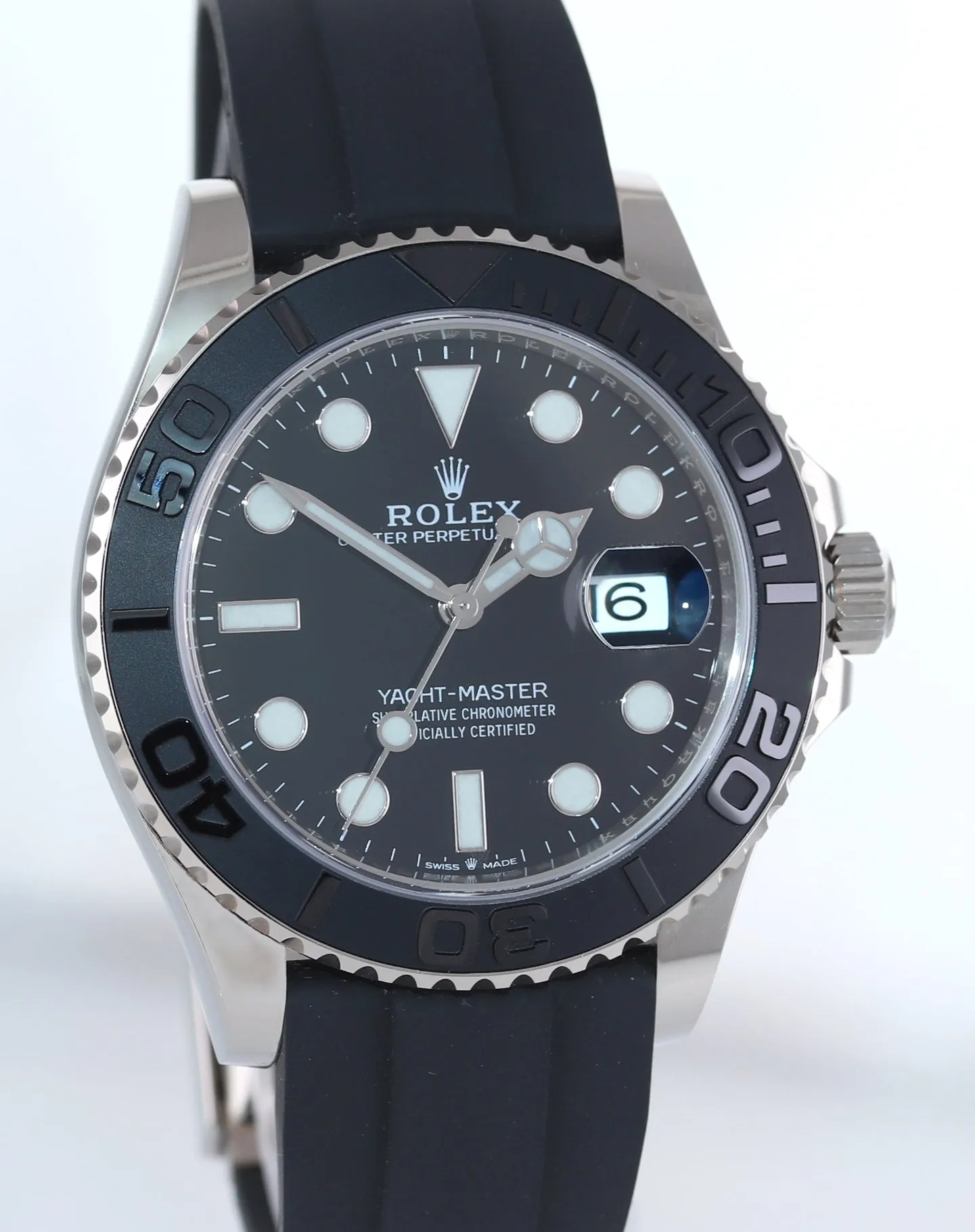 2022 PAPERS Rolex Yacht-Master 226659 White Gold 42mm Oysterflex Watch Box